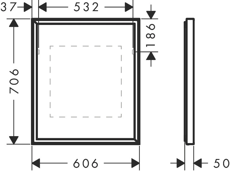 Xarita E Spiegel mit LED-Beleuchtung 600/50 IR Sensor Mattweiß