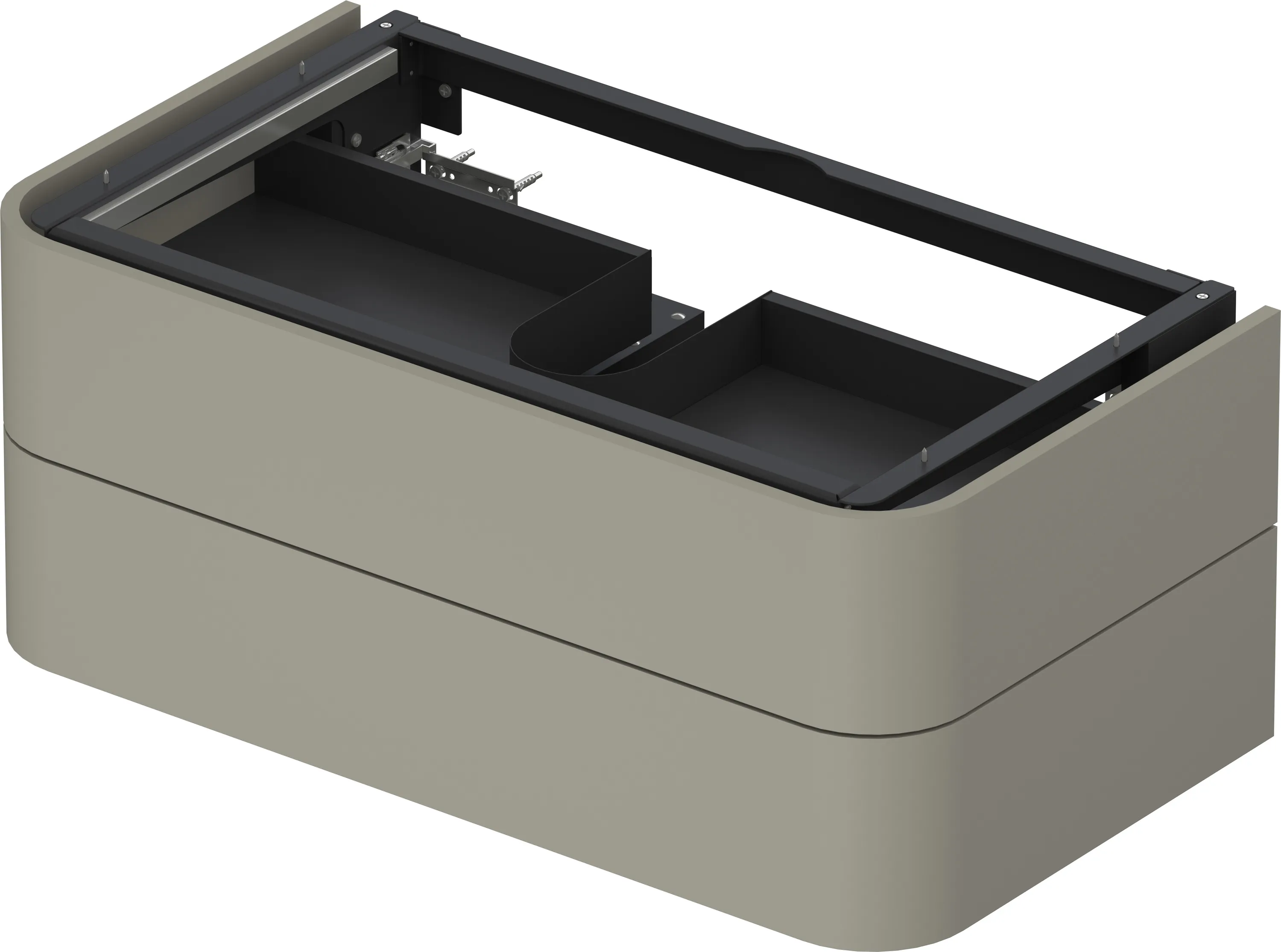 Duravit Waschtischunterschrank wandhängend „Happy D.2 Plus“ 100 × 40,8 × 55 cm Steingrau Seidenmatt