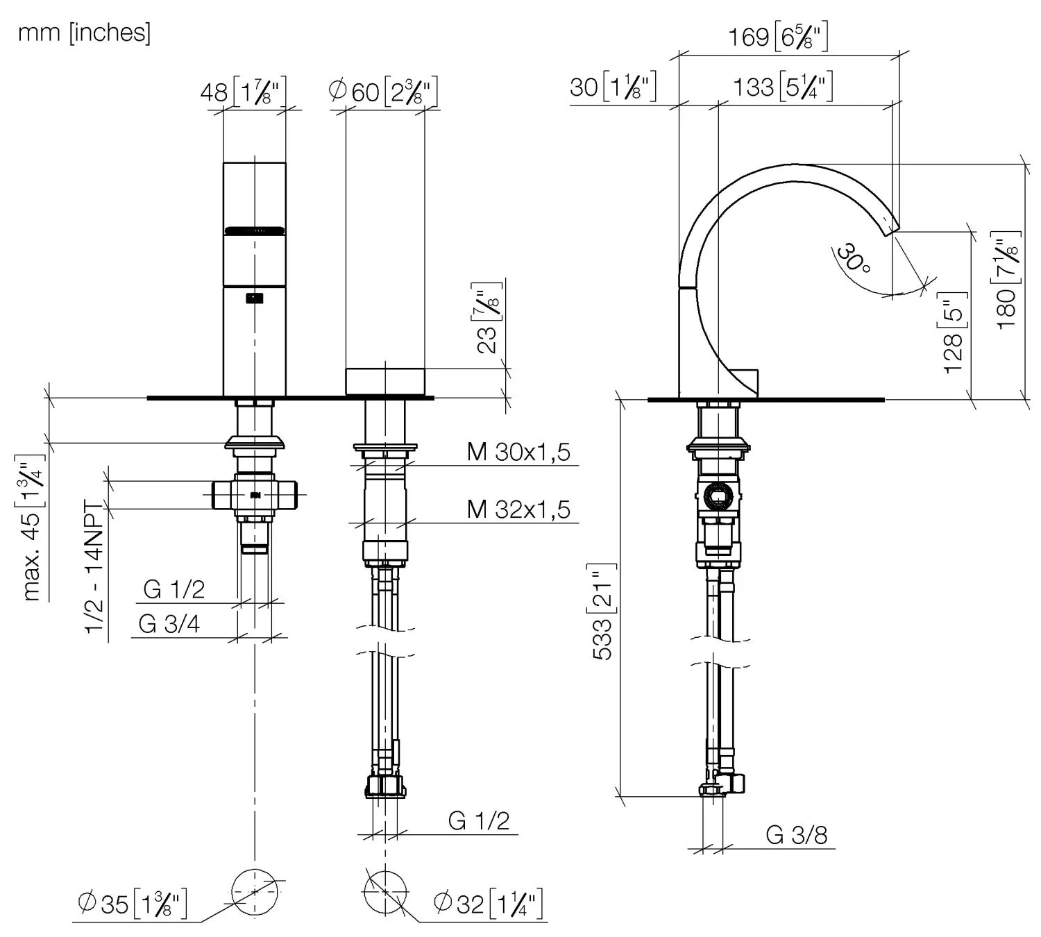 Waschtisch-Zweilochbatterie ohne Ablaufgarnitur CYO Chrom 29217811