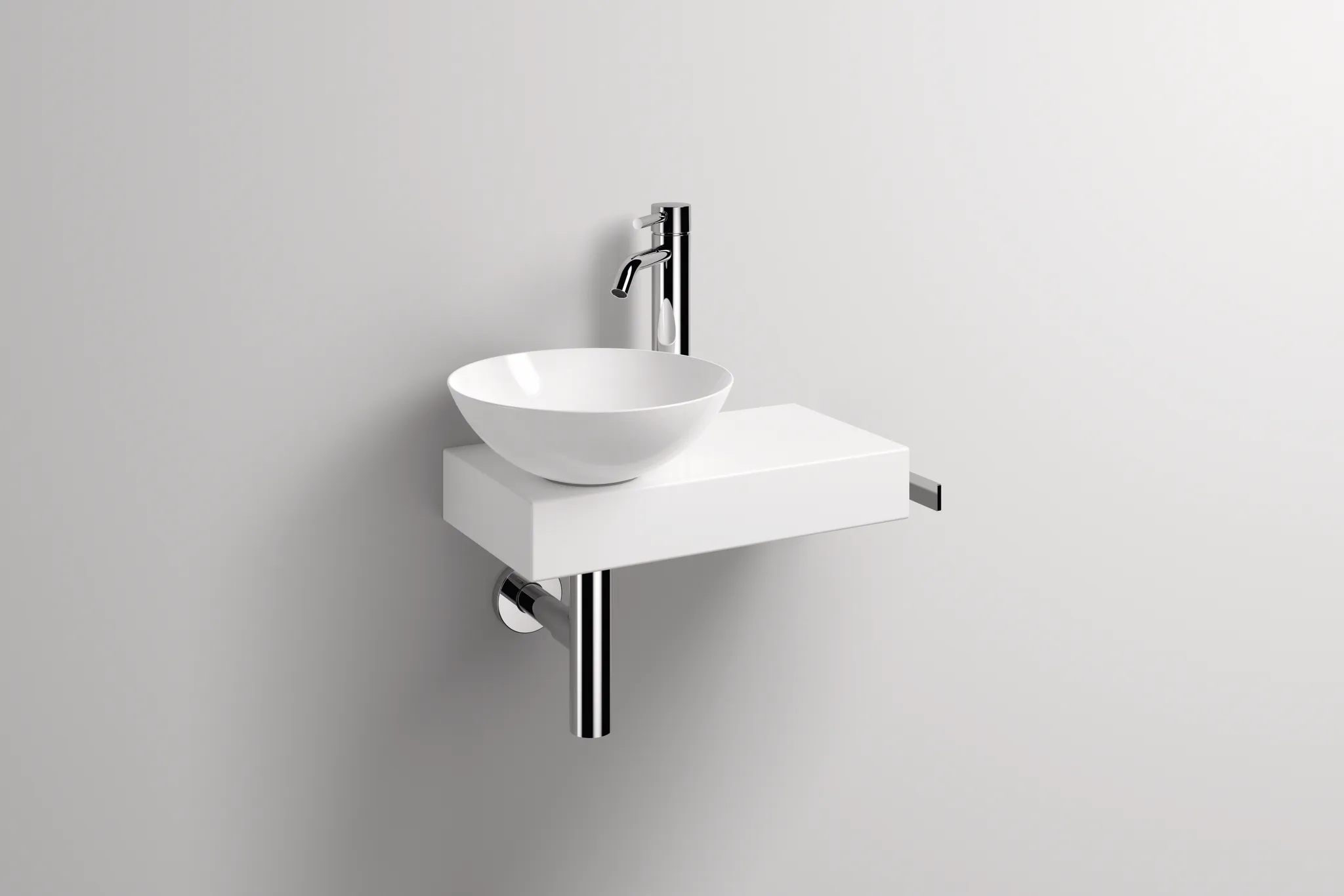 Alape Waschplatz „PN-Serie“ 320 × 597 mm in Alpinweiß, links Alape Waschplatz „PN-Serie“ 320 × 597 mm in Alpinweiß, links