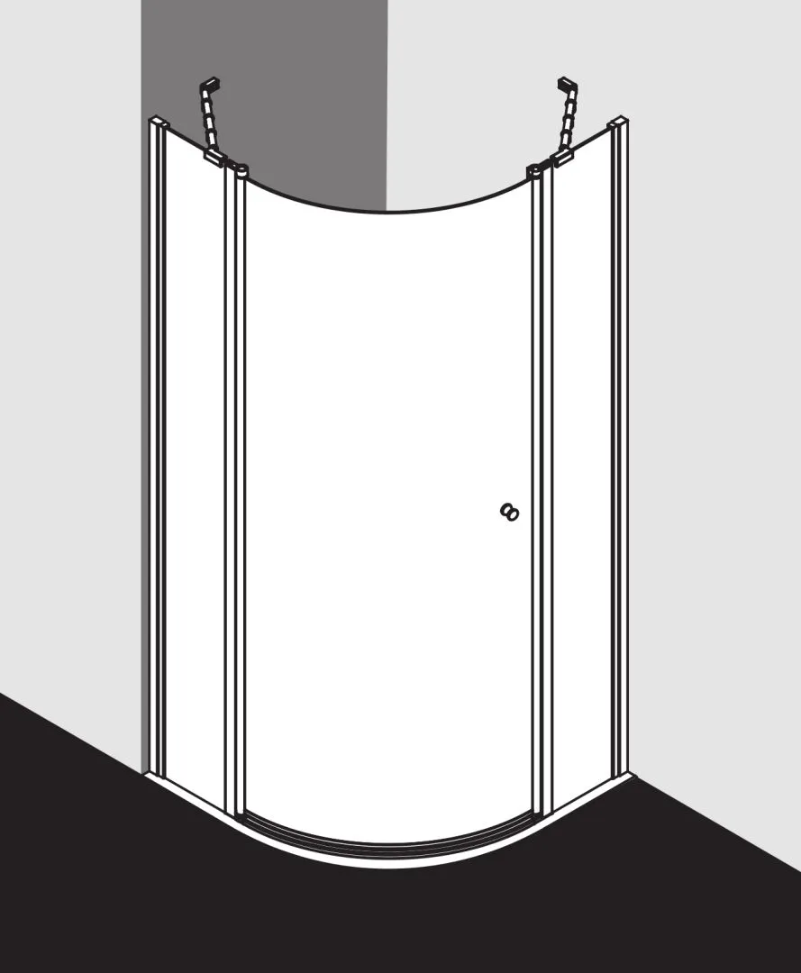 Kermi Duschdesign IBIZA 2000 Viertelkreis-Duschkabine I2 S1R/L, links Anschlag