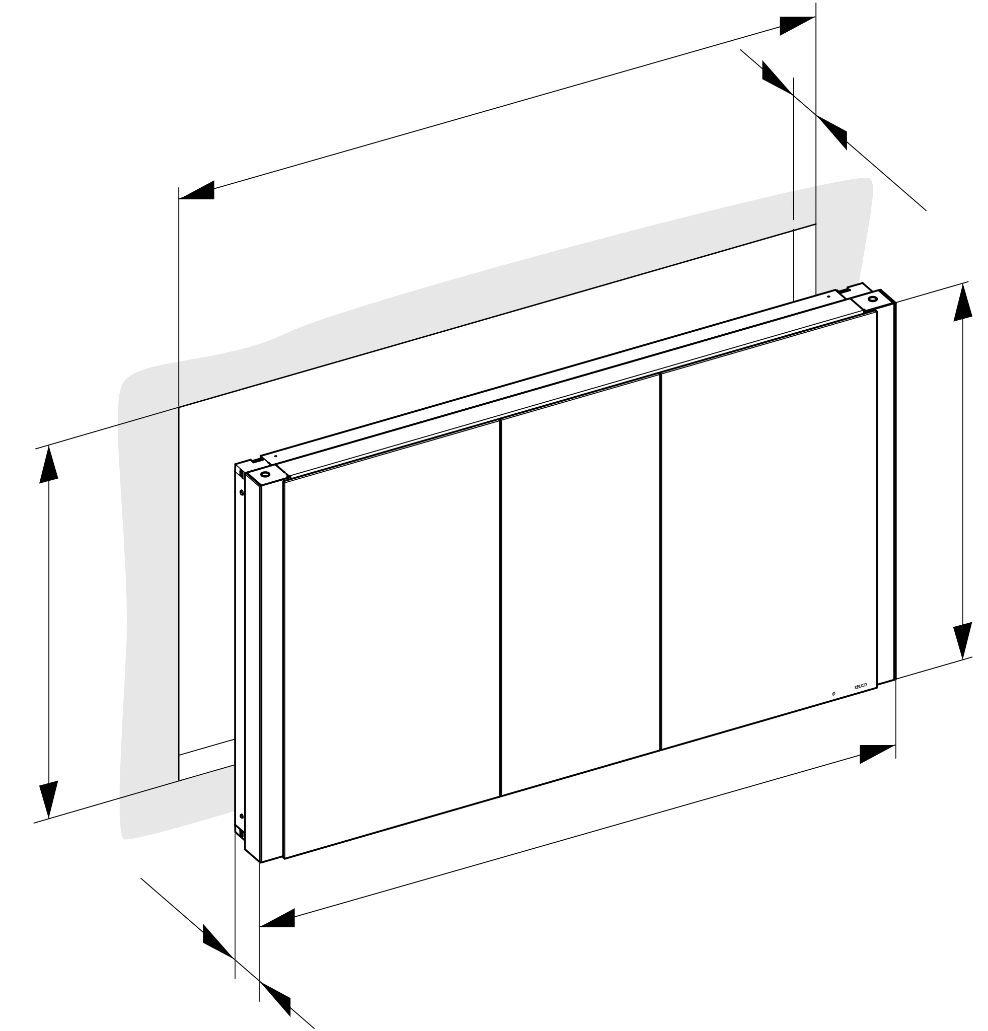 KEUCO Wandeinbau Spiegelschrank „Somaris“ Eiche hell Dekor, Unterputz, ohne Spiegelheizung 1200 × 710 × 115 mm KEUCO Wandeinbau Spiegelschrank „Somaris“ Eiche hell Dekor, Unterputz, ohne Spiegelheizung 1200 × 710 × 115 mm