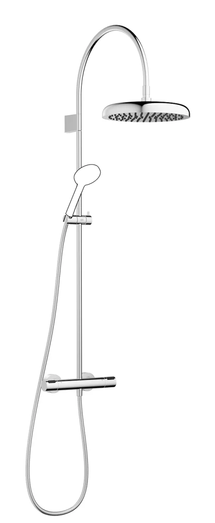 Dornbracht COYA Showerpipe mit Brause-Thermostat, Chrom, 300 mm, Ausladung 420 mm, Höhe bis Regenbrause 937 mm Dornbracht COYA Showerpipe mit Brause-Thermostat, Chrom, 300 mm, Ausladung 420 mm, Höhe bis Regenbrause 937 mm