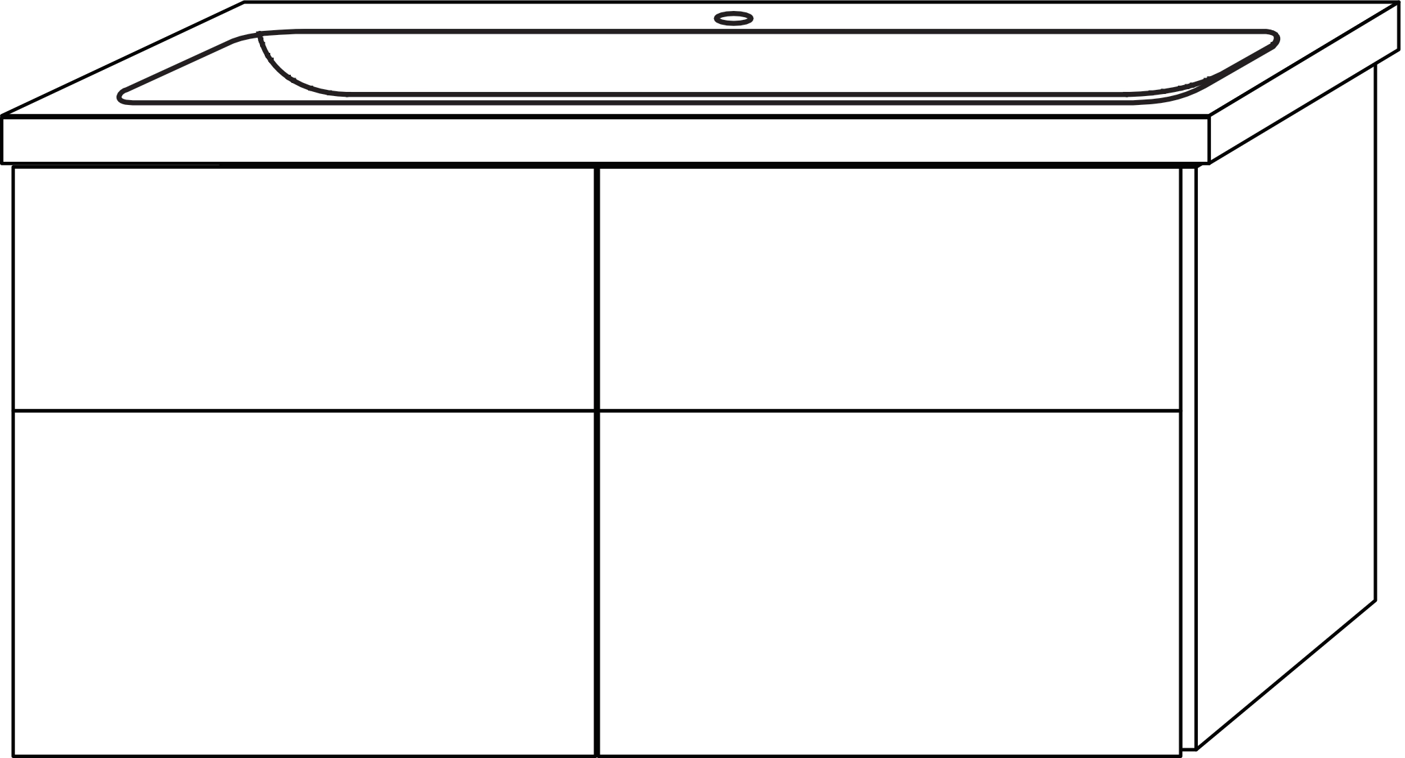 Sanipa Waschtischunterschrank „3way“ 1160 × 591 × 457 mm in Marine (matt), Becken mittig, mit Hahnlochbohrung Sanipa Waschtischunterschrank „3way“ 1160 × 591 × 457 mm in Marine (matt), Becken mittig, mit Hahnlochbohrung
