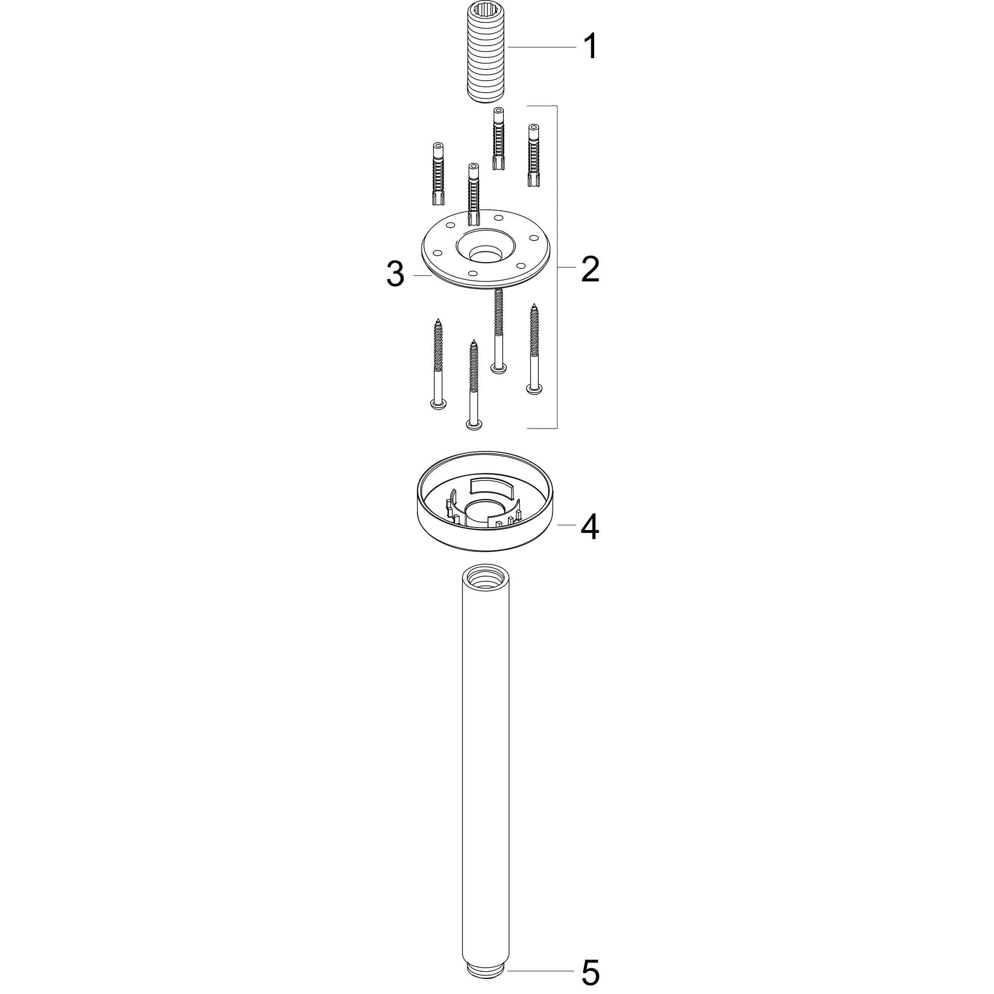 Hansgrohe Deckenanschluss S 30 cm, Chrom Hansgrohe Deckenanschluss S 30 cm, Chrom