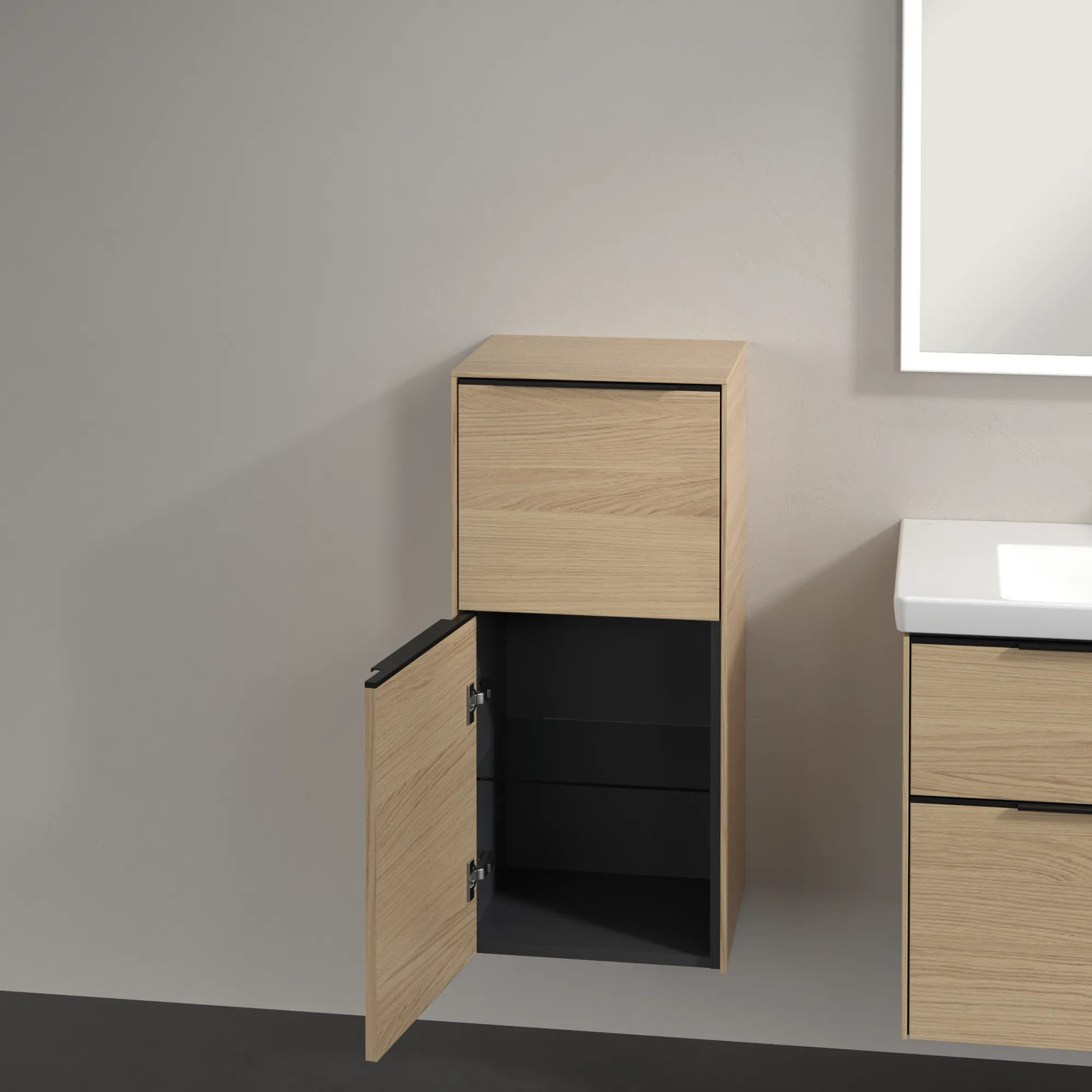 Villeroy & Boch Seitenschrank „Subway 3.0“ 40 × 86 × 36,2 × 36,2 cm 1 Auszug, 1 Tür, Anschlag (Scharnier) links, 1 Tür, Anschlag links Villeroy & Boch Seitenschrank „Subway 3.0“ 40 × 86 × 36,2 × 36,2 cm 1 Auszug, 1 Tür, Anschlag (Scharnier) links, 1 Tür, Anschlag links