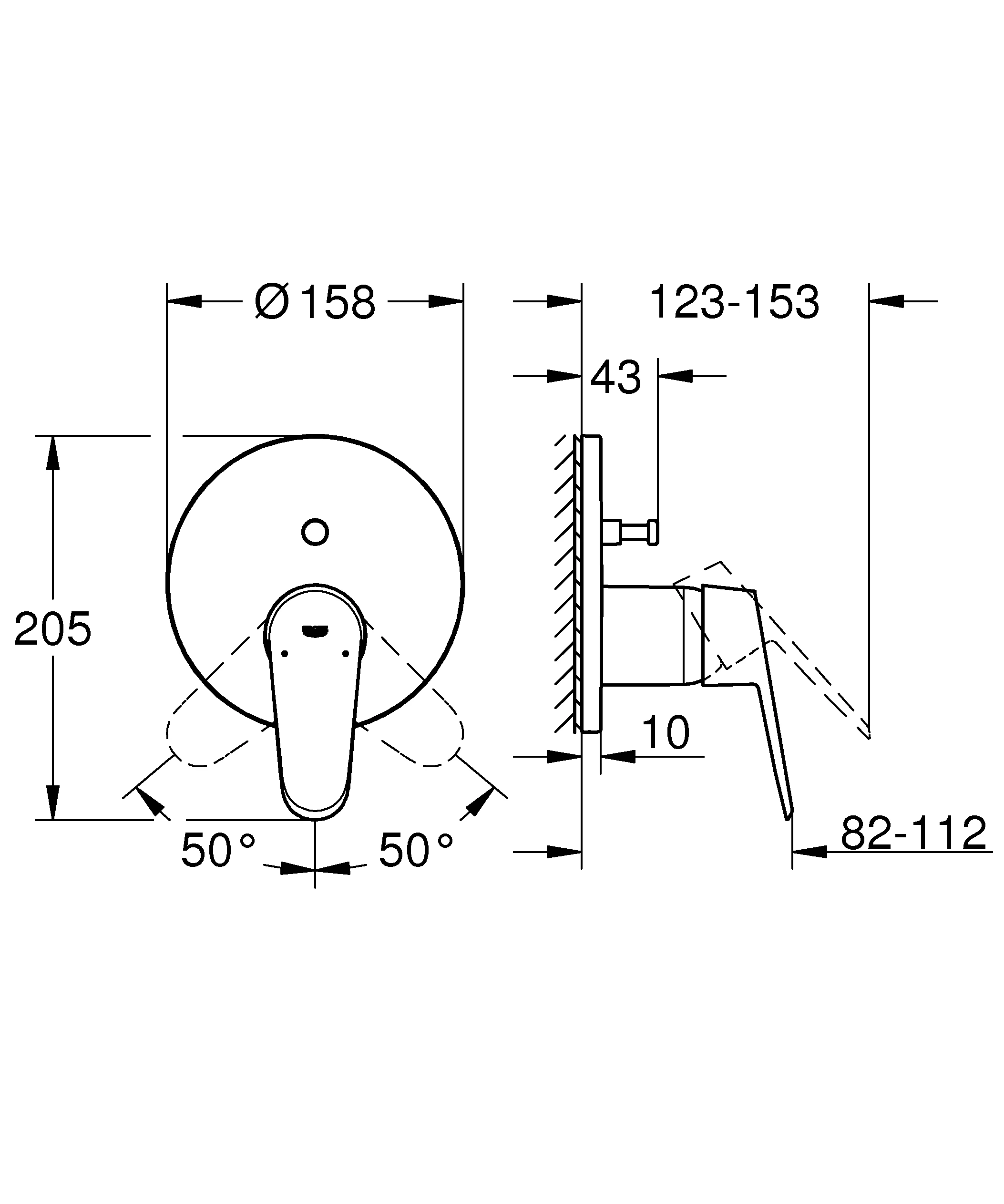 Einhand-Wannenbatterie Eurodisc Cosmopolitan 24056_2, Fertigmontageset für Rapido SmartBox, chrom