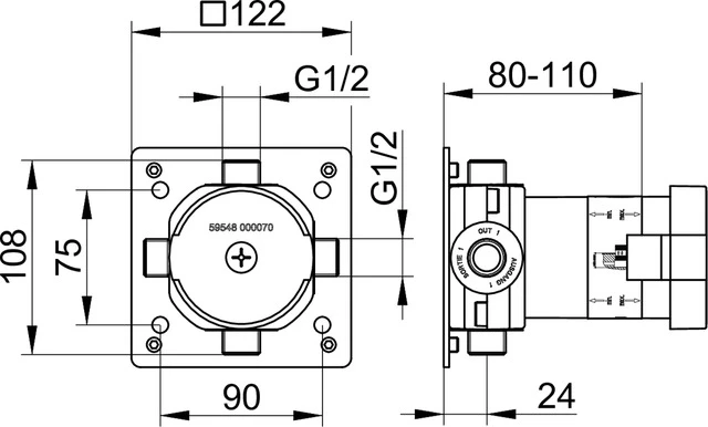 IXMO 59548000070 UP Funktionseinheit DN15 für 3-Wege Umstellung