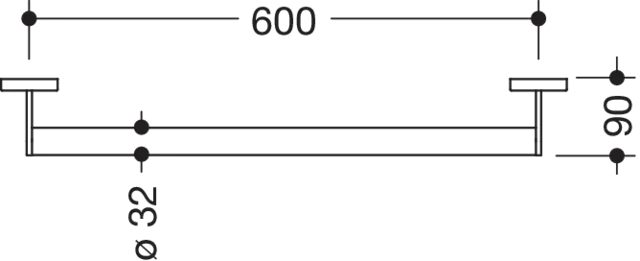 HEWI Haltegriff „System 900“ in Schwarz tiefmatt, Befestigung verdeckt HEWI Haltegriff „System 900“ in Schwarz tiefmatt, Befestigung verdeckt