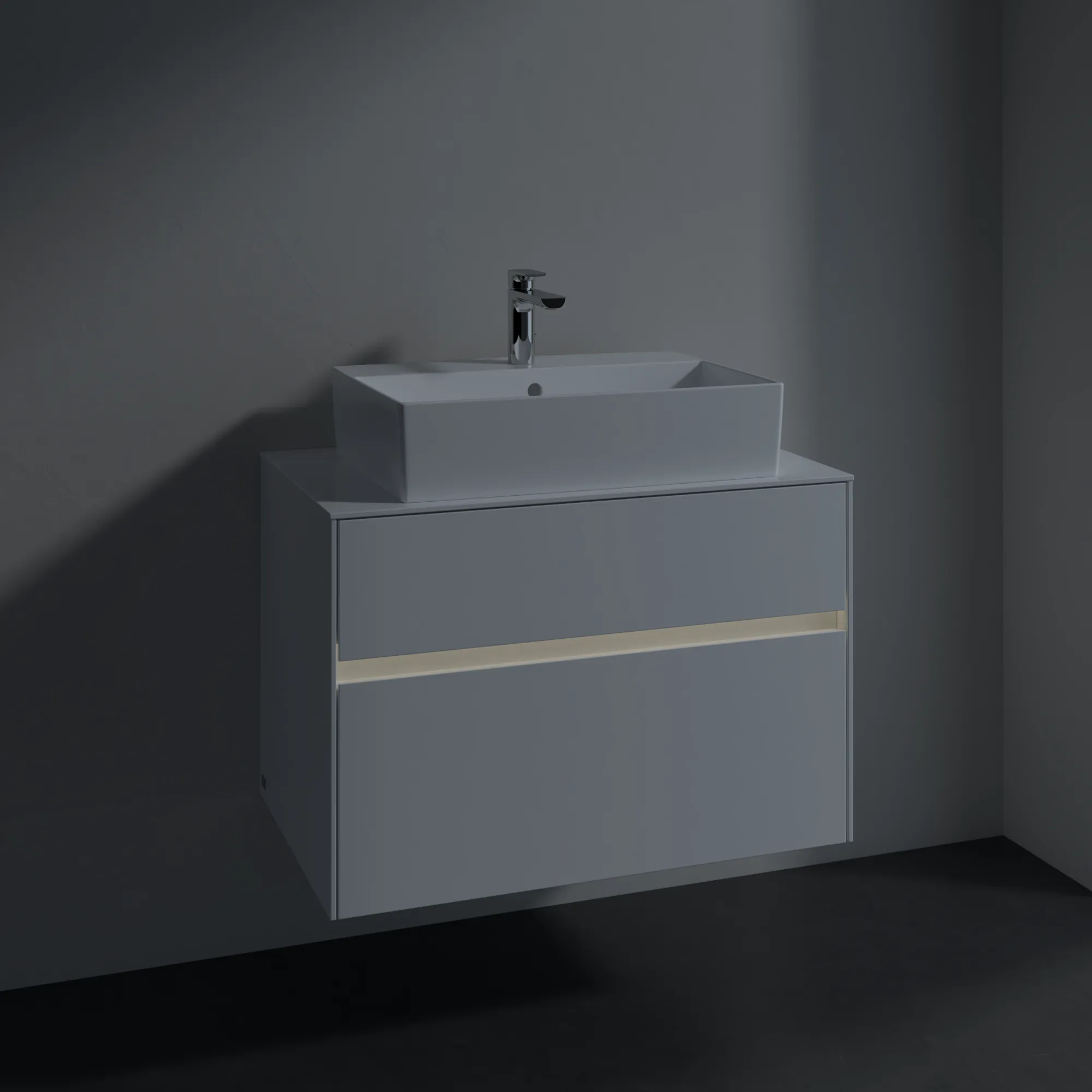 Villeroy & Boch Waschtischunterschrank „Collaro“ 800 × 548 × 500 mm Glossy White, mit Beleuchtung, für Becken mittig Villeroy & Boch Waschtischunterschrank „Collaro“ 800 × 548 × 500 mm Glossy White, mit Beleuchtung, für Becken mittig