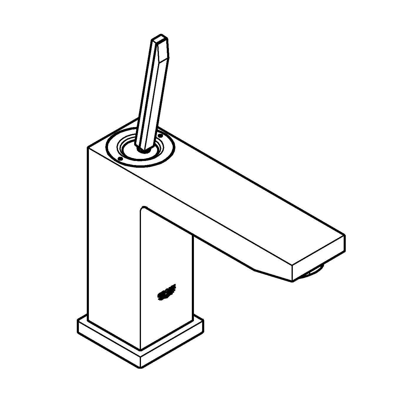 Einhand-Waschtischbatterie Eurocube Joy 23658, M-Size, Einlochmontage, glatter Körper, chrom