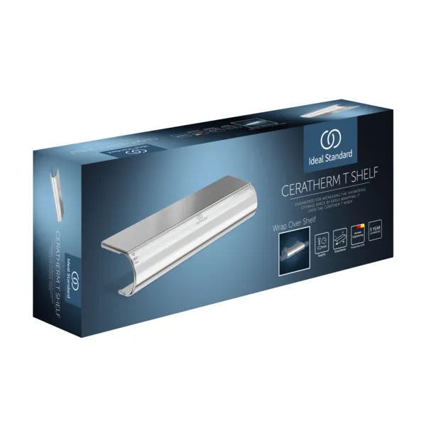 Wrap-Over Ablage für Brausethermostate CeraTherm T25,50 oder 100, Chrom Wrap-Over Ablage für Brausethermostate CeraTherm T25,50 oder 100, Chrom