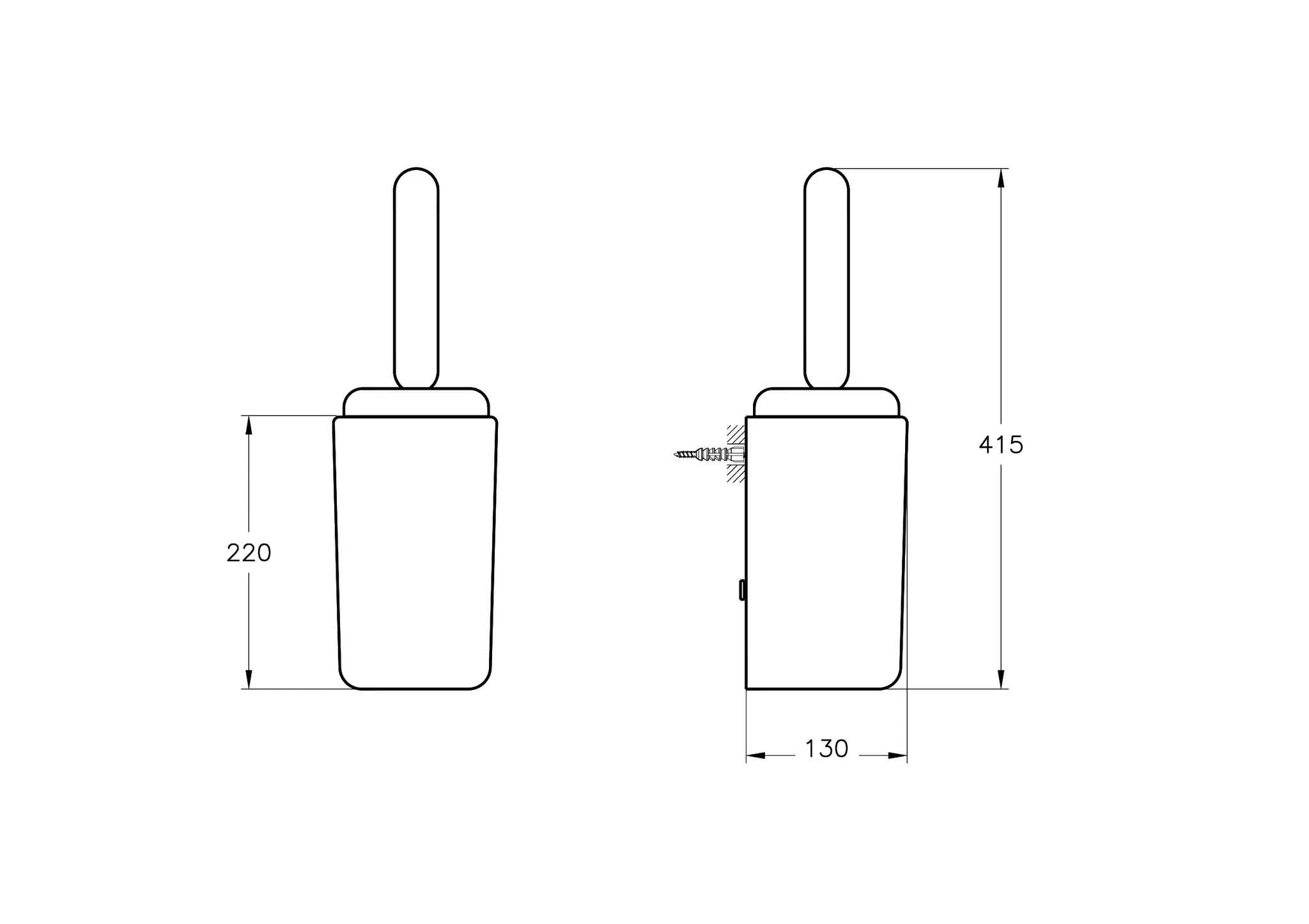 VitrA Liquid WC-Bürstengarnitur Wandmontage 13 x 42 cm Weiß/Schwarz VitrA Liquid WC-Bürstengarnitur Wandmontage 13 x 42 cm Weiß/Schwarz