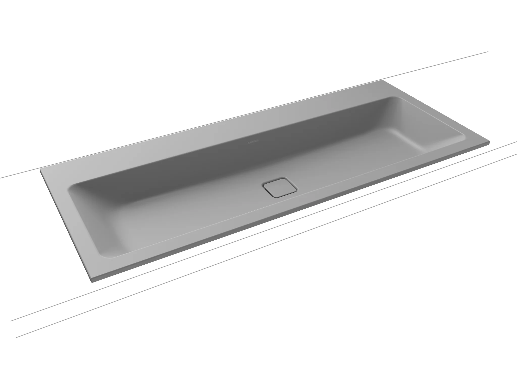 Kaldewei CONO Einbauwaschtisch, 1200x500 mm, cool grey, 14 mm Randhöhe, ohne Überlauf, 1x 1er Hahnlochbohrung