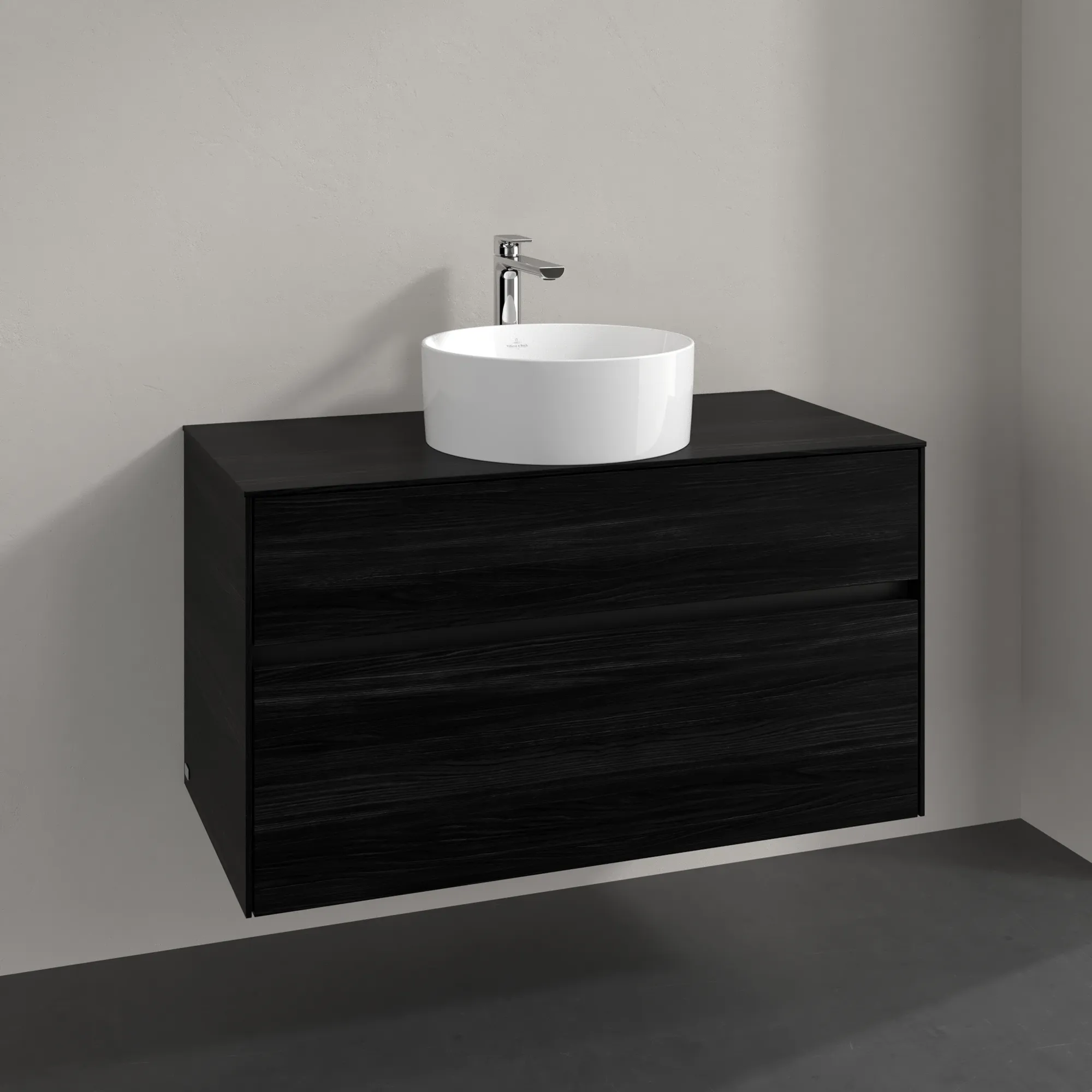 Villeroy & Boch Waschtischunterschrank „Collaro“ 1000 × 548 × 500 mm Black Oak, ohne Beleuchtung, für Becken mittig Villeroy & Boch Waschtischunterschrank „Collaro“ 1000 × 548 × 500 mm Black Oak, ohne Beleuchtung, für Becken mittig