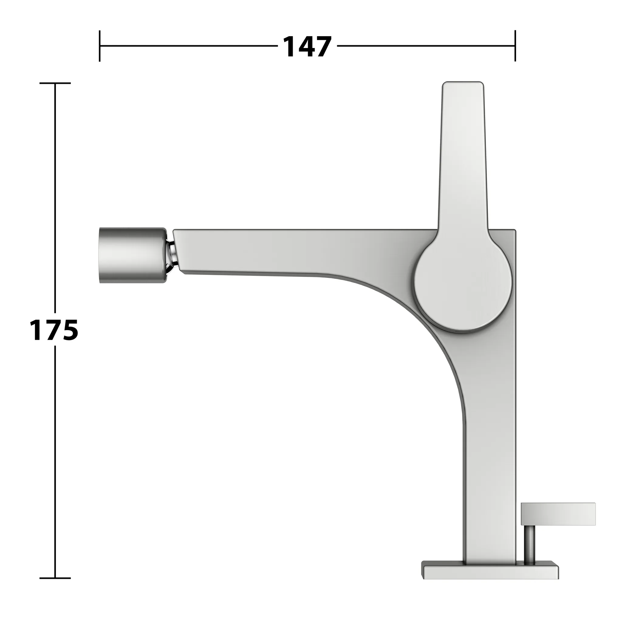 KEUCO EDITION 11 Einhebel-Bidetmischer mit Zugstangen-Ablaufgarnitur Edelstahl-finish