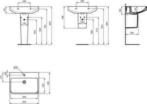 Ideal Standard Waschtisch i.life B 1 Hahnloch, weiß, 650x480x180 mm