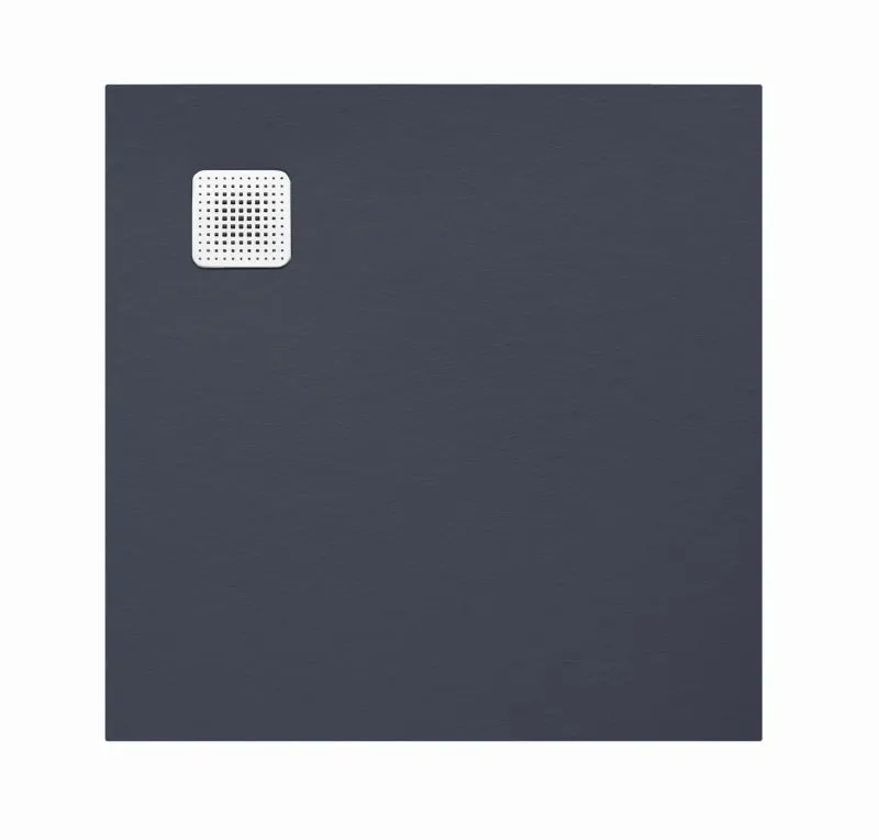 Duschwanne Structura 1100x1100x27 in gesoftete Schieferoptik, mit Antirutsch B, Material Solique, Weiß