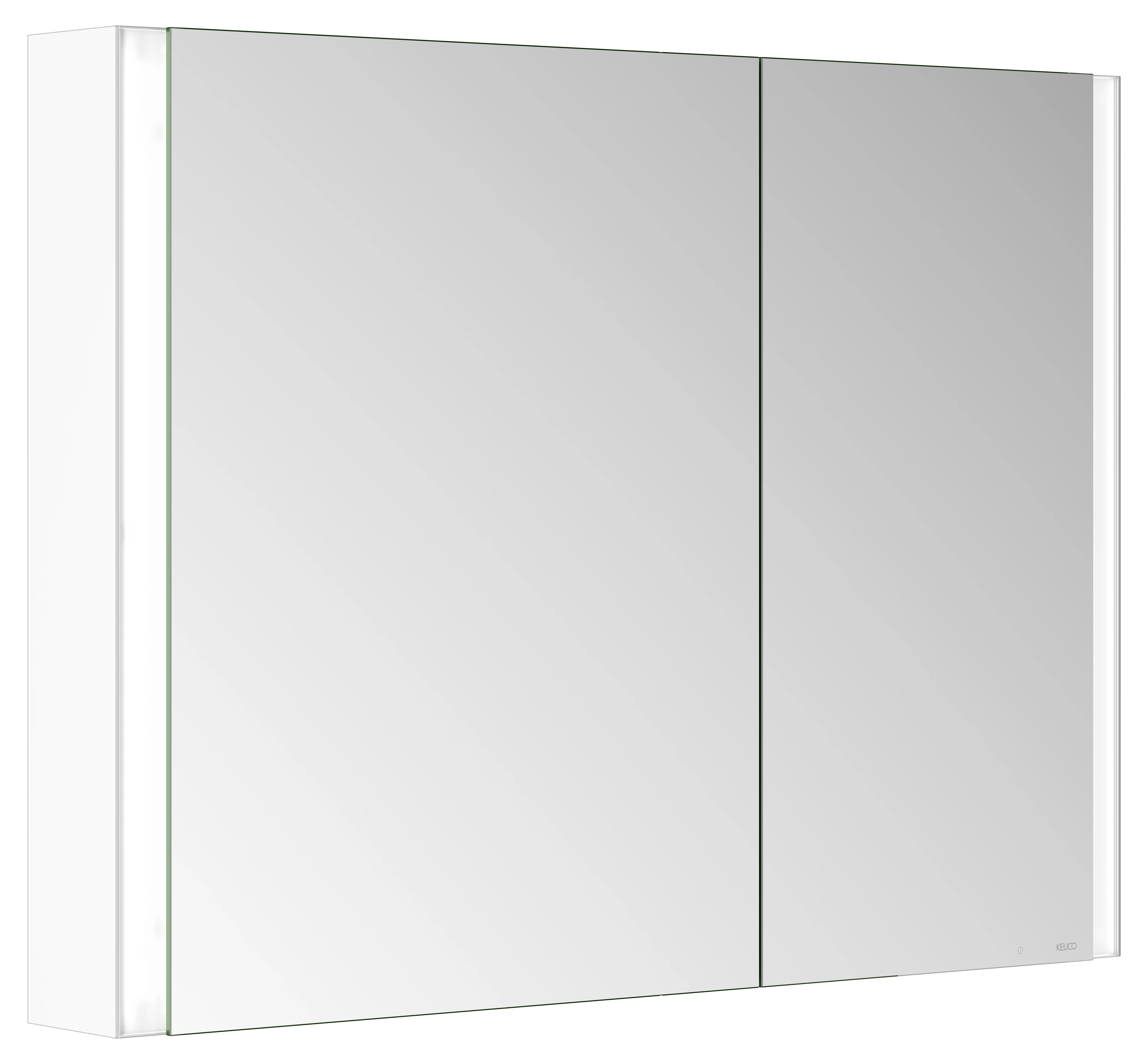 KEUCO SOMARIS Spiegelschrank Wandvorbau 2-türig asymmetrisch weiß matt