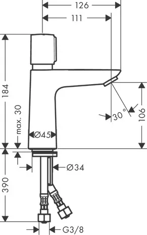 Hansgrohe Talis E Selbstschluss-Waschtischmischer 110 Chrom