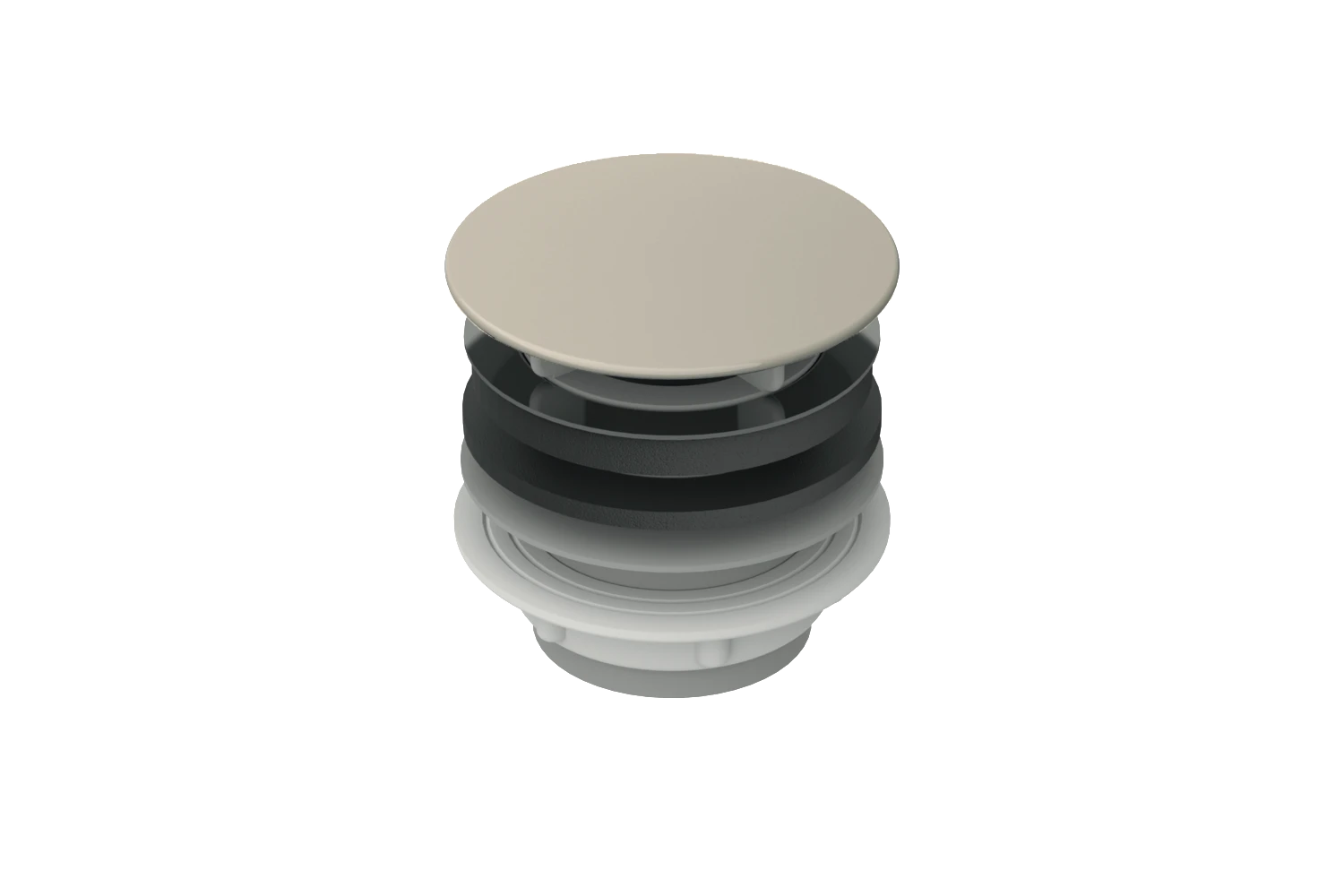 Schaftventil, Ab- und Überlauf, Waschtisch, 65x65x60 mm, Weiß, Messing, Metall, Kunststoff Schaftventil, Ab- und Überlauf, Waschtisch, 65x65x60 mm, Weiß, Messing, Metall, Kunststoff