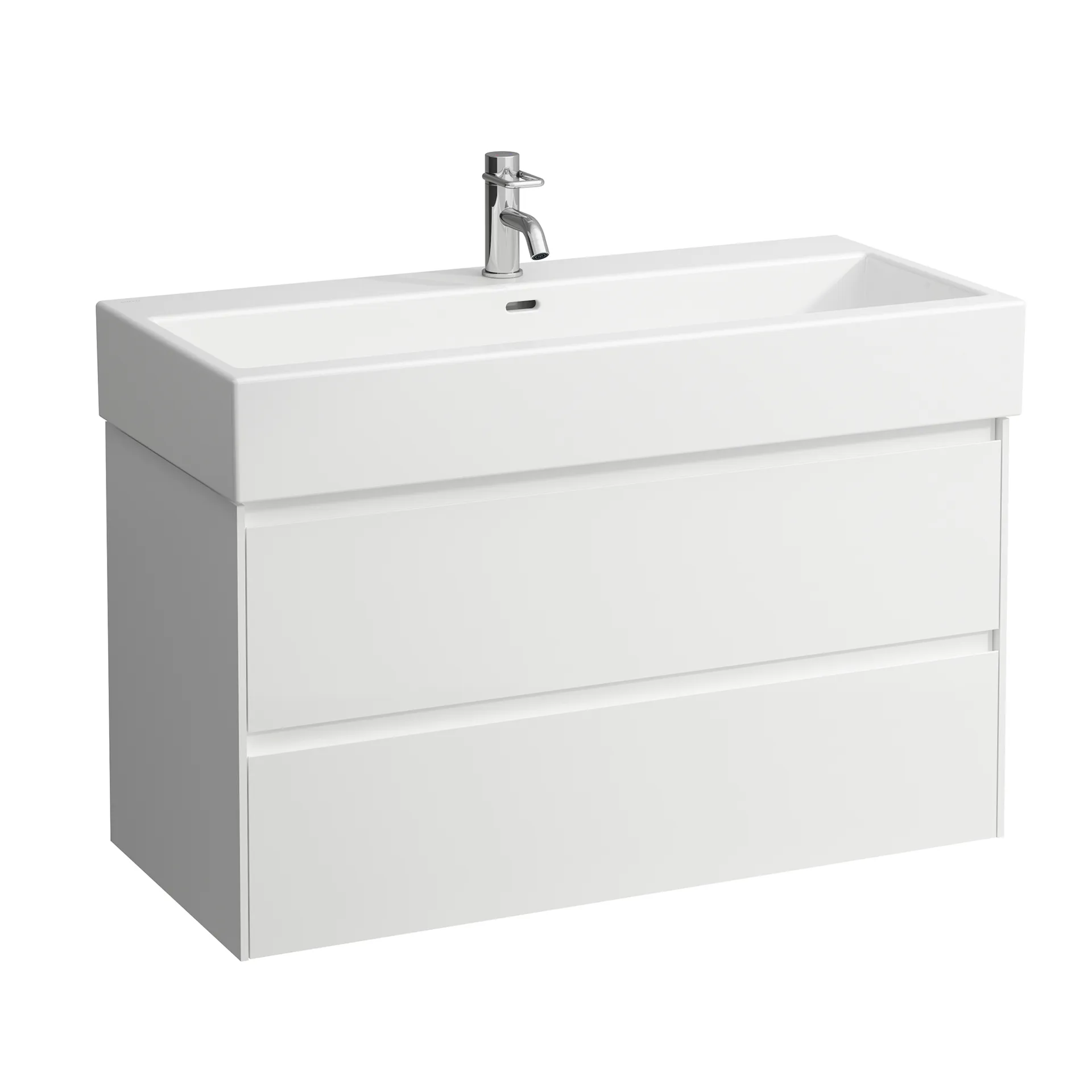 Laufen Waschtischunterbau LANI 442x984x515 mit 2 Schubladen, weiß matt Laufen Waschtischunterbau LANI 442x984x515 mit 2 Schubladen, weiß matt
