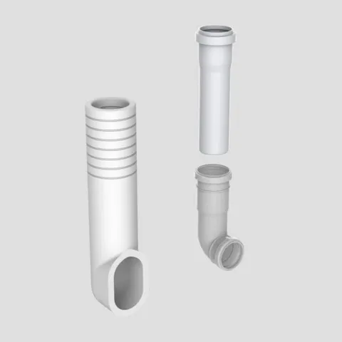 SANIT Verstellbares Spülrohr mit Verkleidung UP-Spülkasten 8cm SANIT Verstellbares Spülrohr mit Verkleidung UP-Spülkasten 8cm