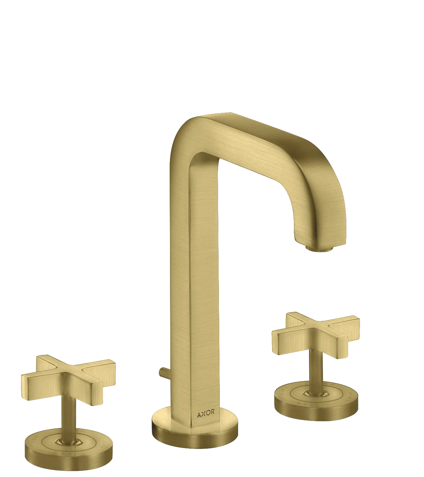 Hansgrohe AXOR Citterio 3-Loch Waschtischarmatur Brushed Brass, ComfortZone 170, Ausladung 140 mm, Kreuzgriff, Normalstrahl Hansgrohe AXOR Citterio 3-Loch Waschtischarmatur Brushed Brass, ComfortZone 170, Ausladung 140 mm, Kreuzgriff, Normalstrahl