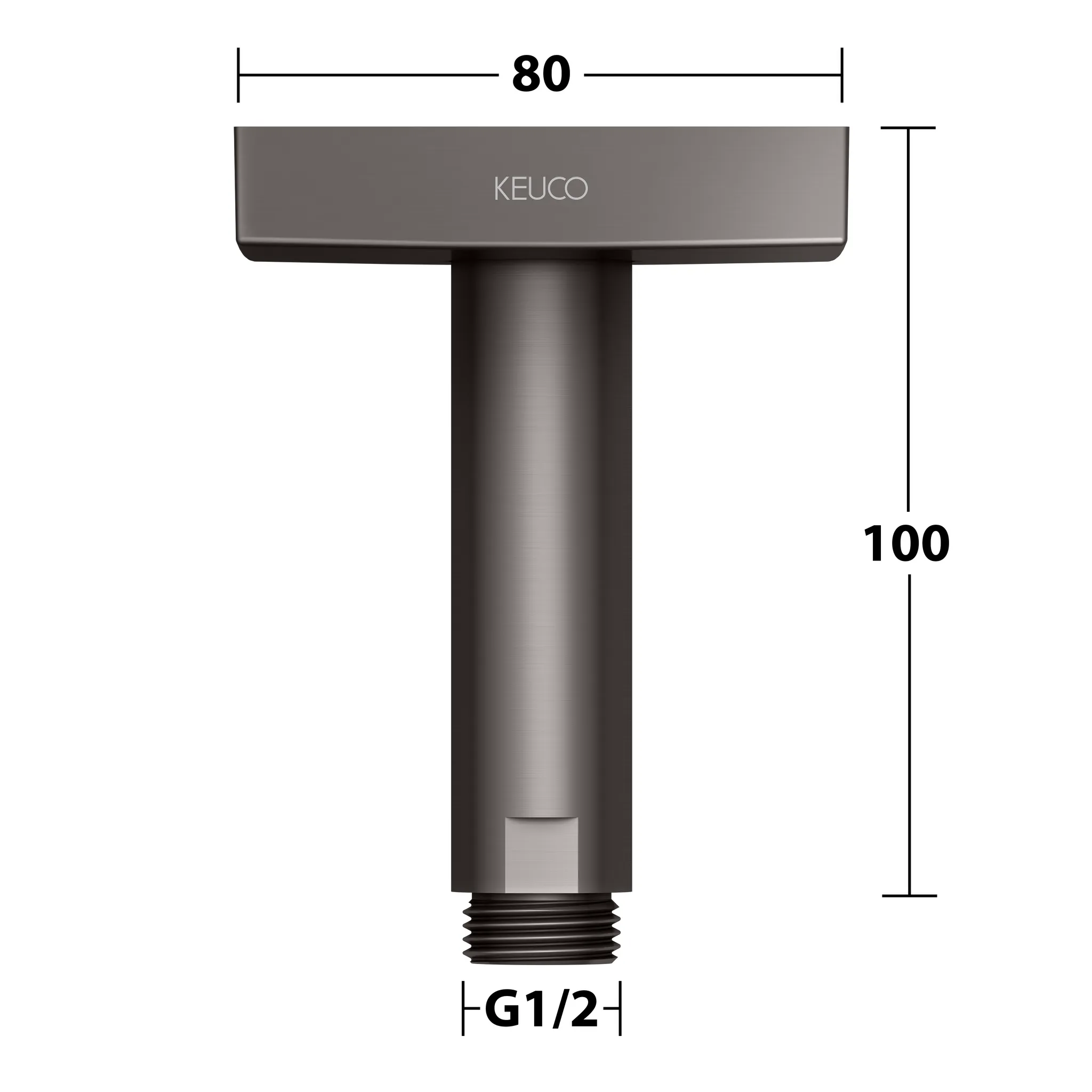 Brausen und Brausezubehör Brausearm Deckenanschluss 100 mm Titanschwarz gebürstet