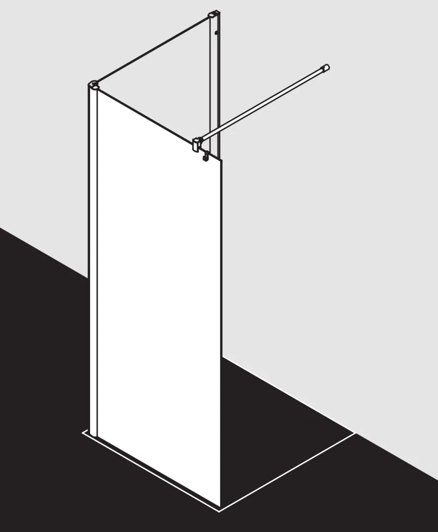 Kermi Duschdesign Walk-In-Duschkabine WALK-IN Wall „PEGA“ Glas Klar, Profile Silber Hochglanz, BV: 730 - 755 mm WE: 740 - 765 mm H: 1850 mm