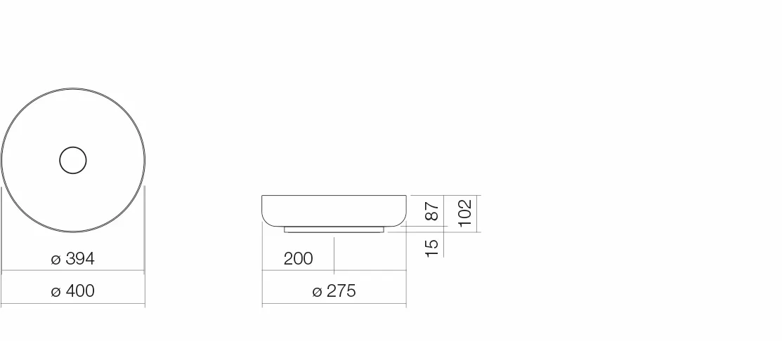 Waschbecken „Arkta“ 400 × 102 mm in Mattgrau Waschbecken „Arkta“ 400 × 102 mm in Mattgrau