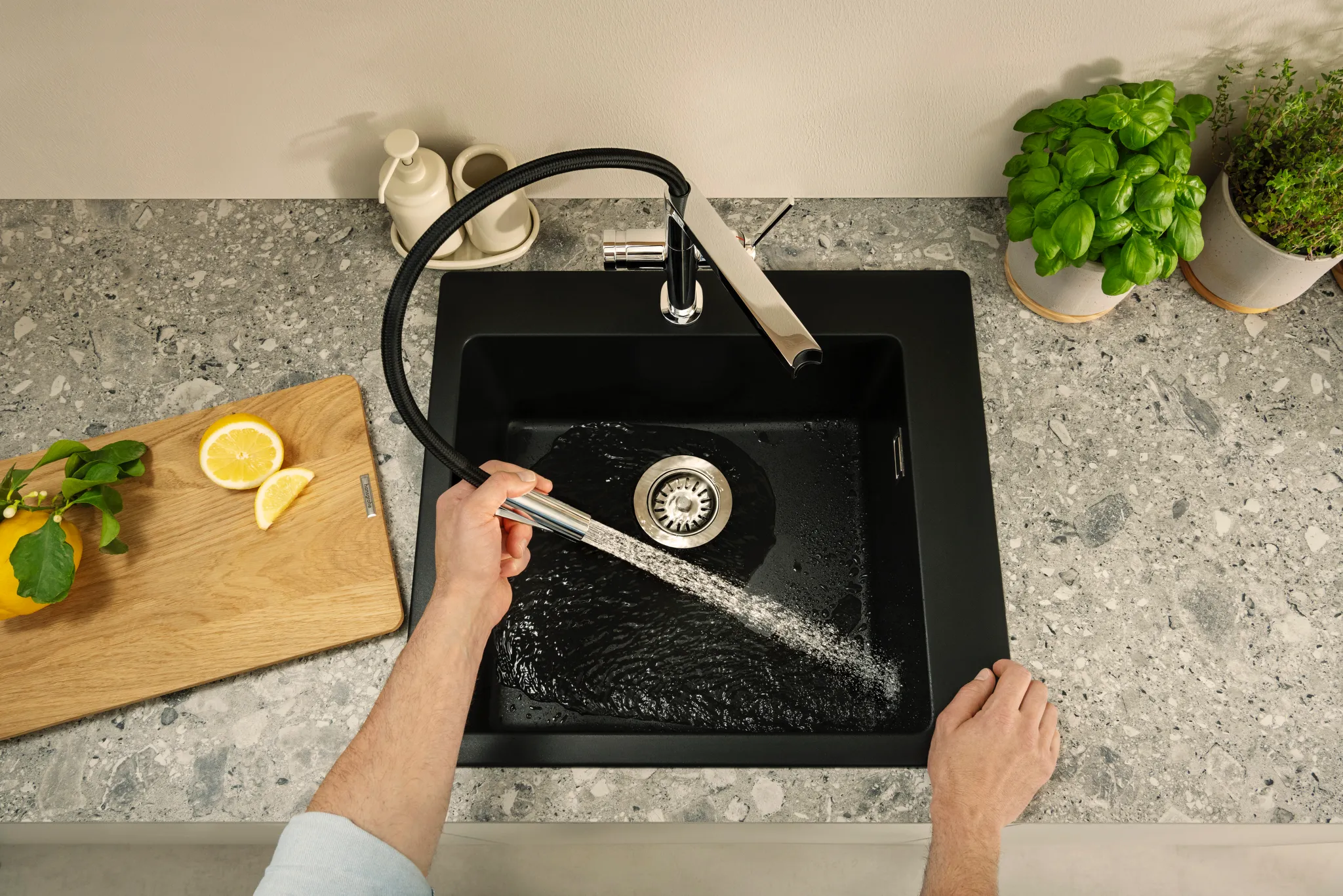 Hansgrohe S51 S510-F450 Einbauspüle 450, Graphitschwarz