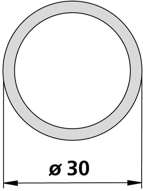 Kermi Duschdesign Deckenstütze „VARIO 2000“ 2500 mm in Silber Mattglanz