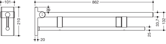 HEWI Stützklappgriff „System 900“