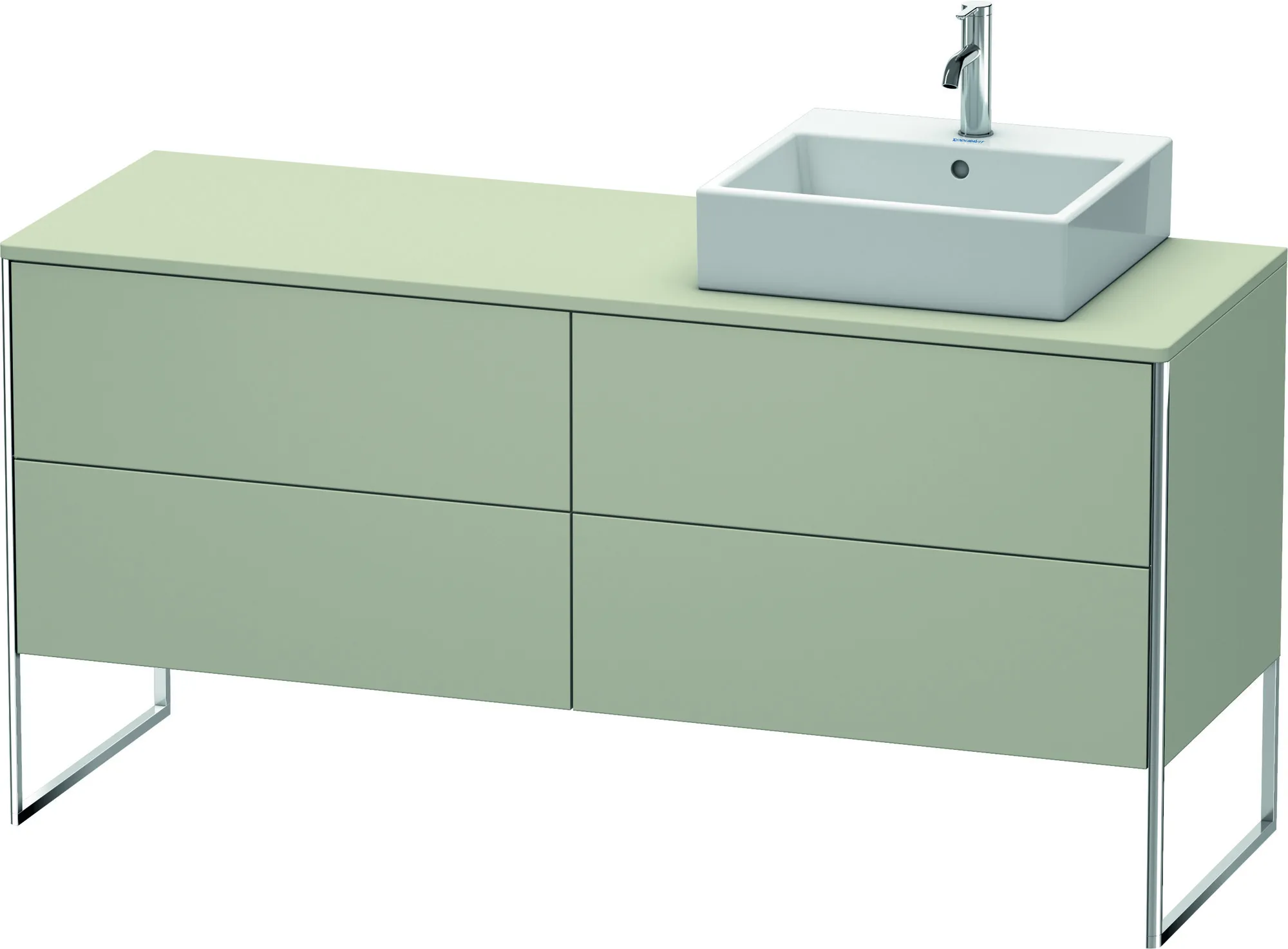 Duravit Waschtischunterschrank bodenstehend „XSquare“ 160 × 77,8 × 54,8 cm Taupe Seidenmatt