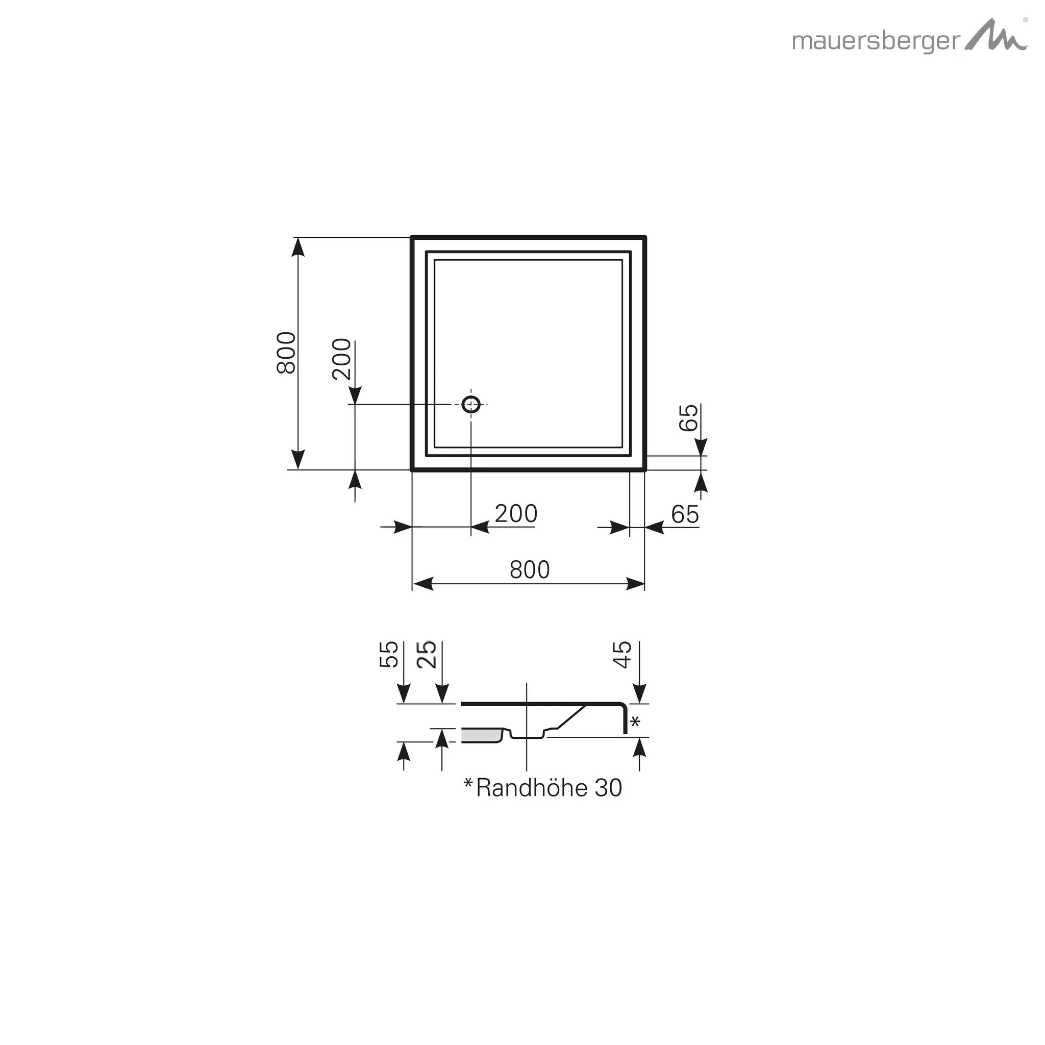 Mauersberger lutea Acryl-Duschwannen-Einheit 80⁄80 weiß Mauersberger lutea Acryl-Duschwannen-Einheit 80⁄80 weiß