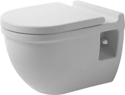 Wand-Tiefspül-WC „Starck 3 Comfort“ 36,5 × 42 × 54,5 cm mit HygieneGlaze, Befestigung sichtbar, mit Spülrand