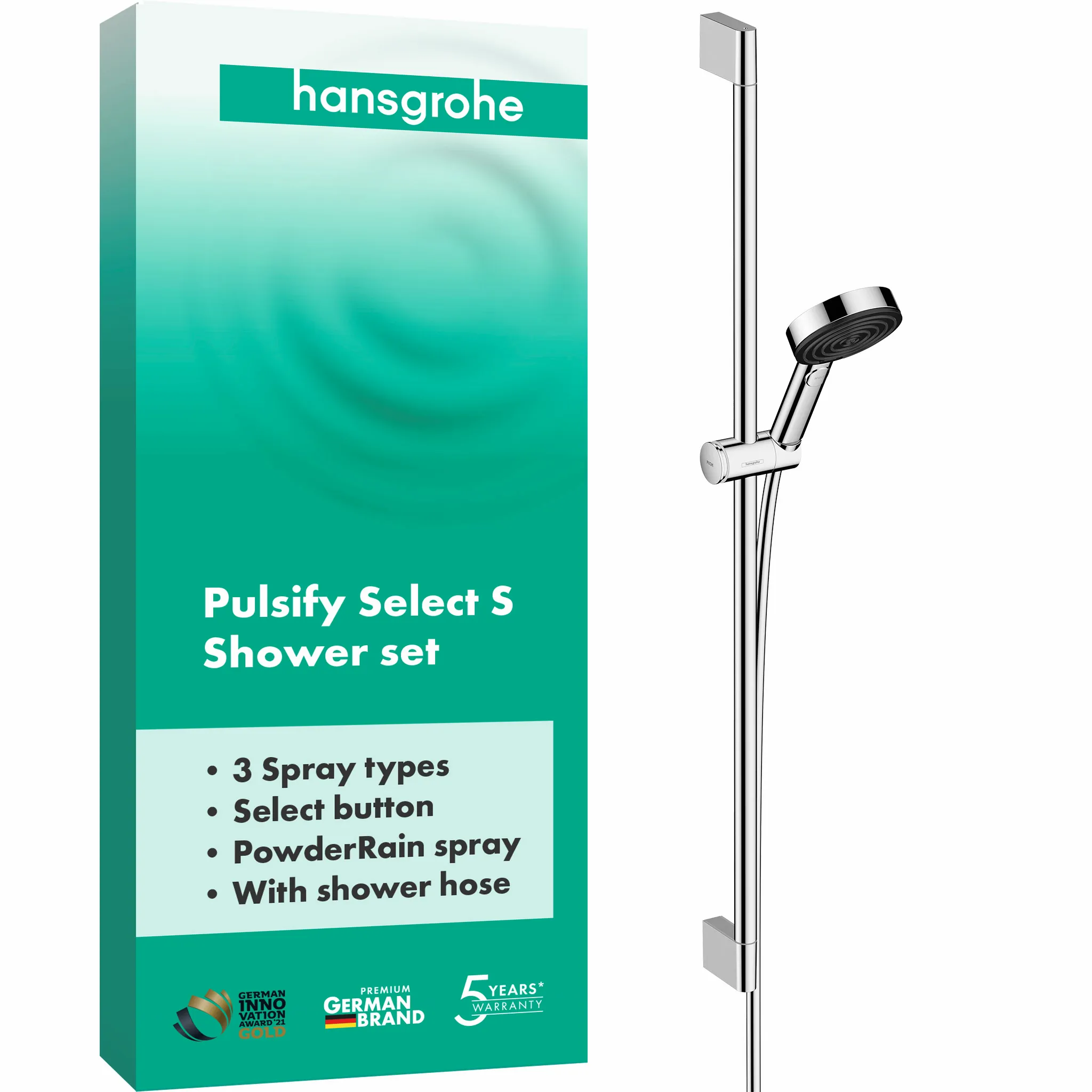 Hansgrohe Pulsify Select S 105 3jet Relaxation Brauseset mit Stange, Chrom Hansgrohe Pulsify Select S 105 3jet Relaxation Brauseset mit Stange, Chrom
