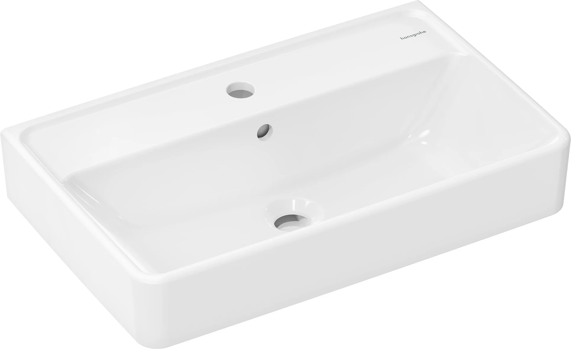 Hansgrohe Xanuia Q Waschtisch Compact, weiß, 600x370 mm, wandhängend mit Hahnloch und Überlauf, SmartClean-Glasur Hansgrohe Xanuia Q Waschtisch Compact, weiß, 600x370 mm, wandhängend mit Hahnloch und Überlauf, SmartClean-Glasur