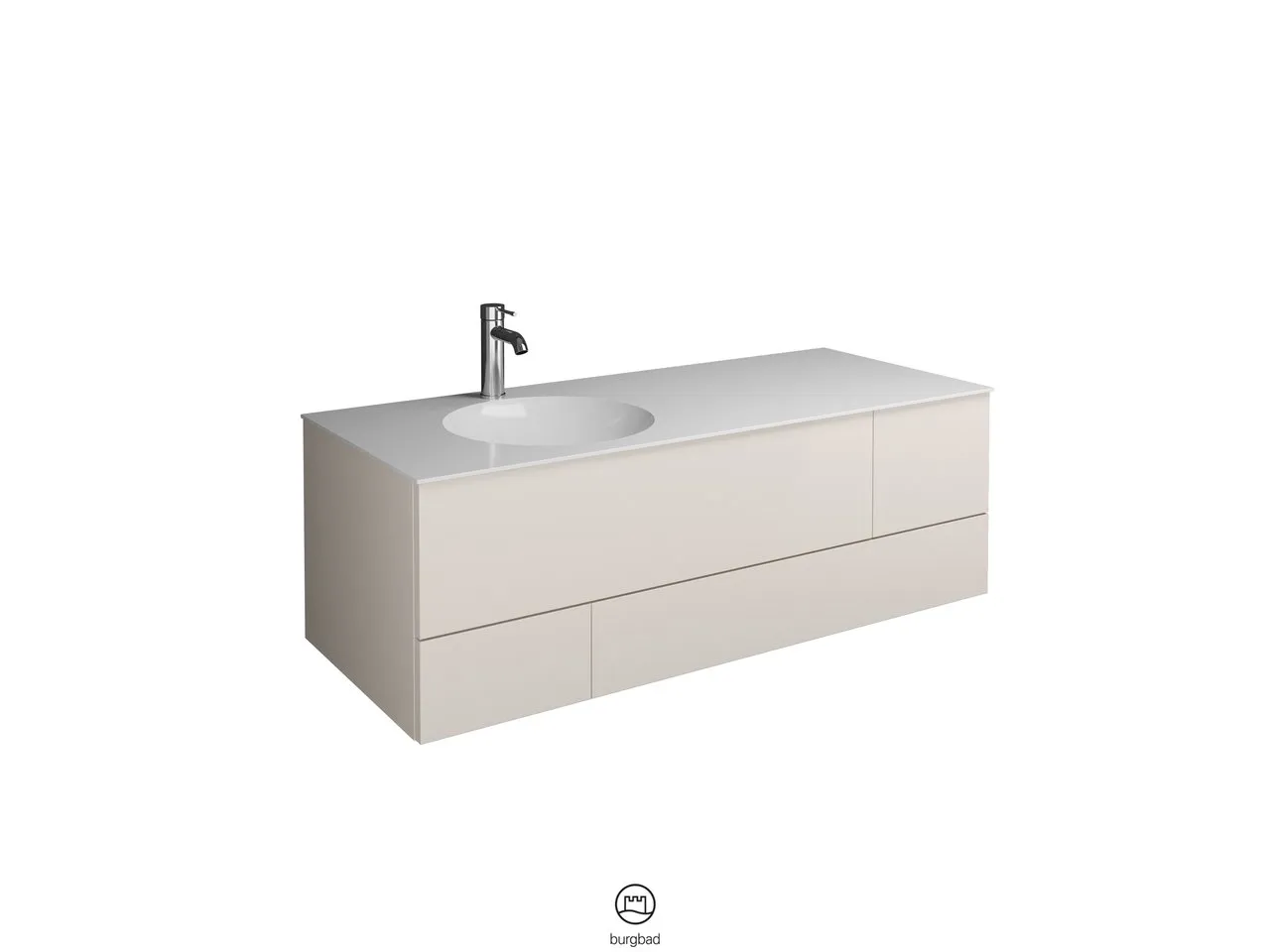 burgbad Coco HGL Waschtischset SFHR120 Mineralguss