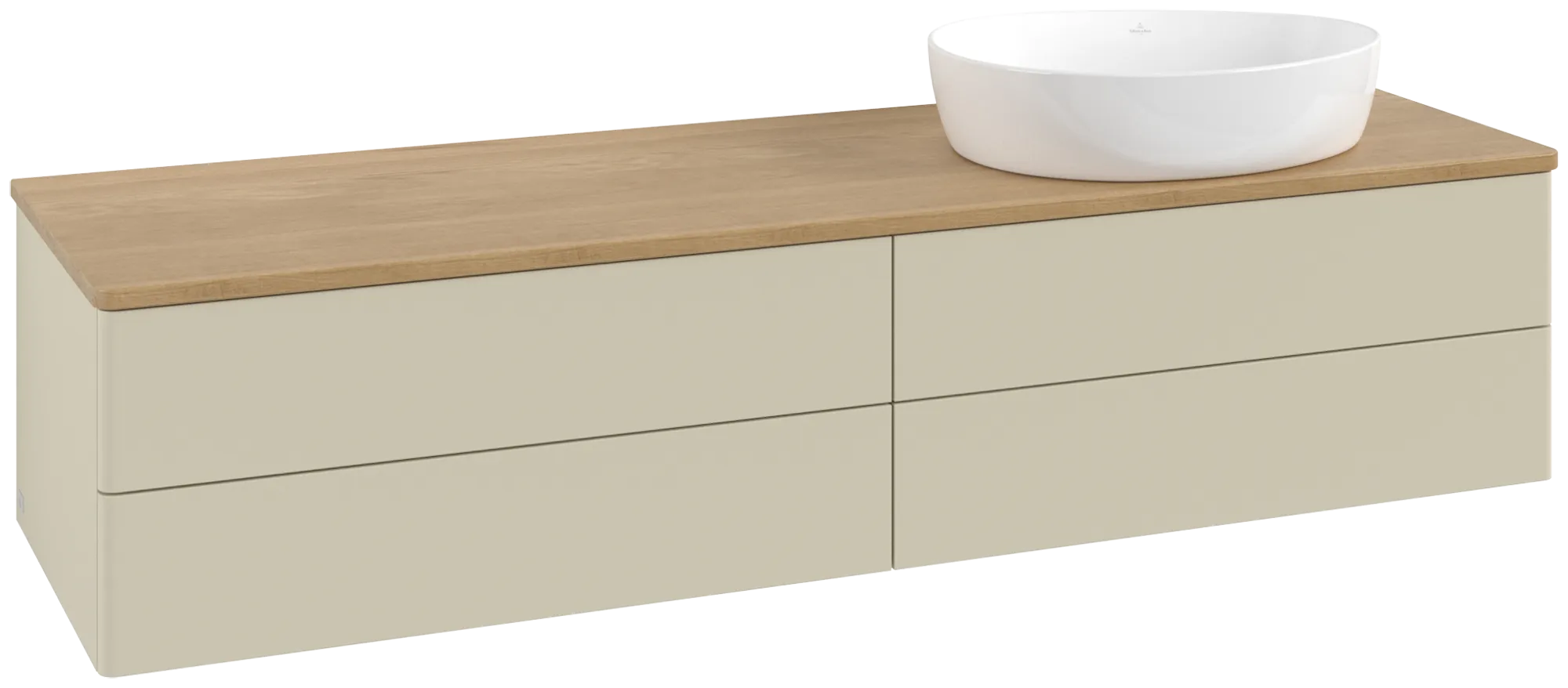 Villeroy & Boch Antao Waschbeckenunterschrank K27_1, 1600x360x500 mm, Silk Grey Matt Lacquer / Honey Oak