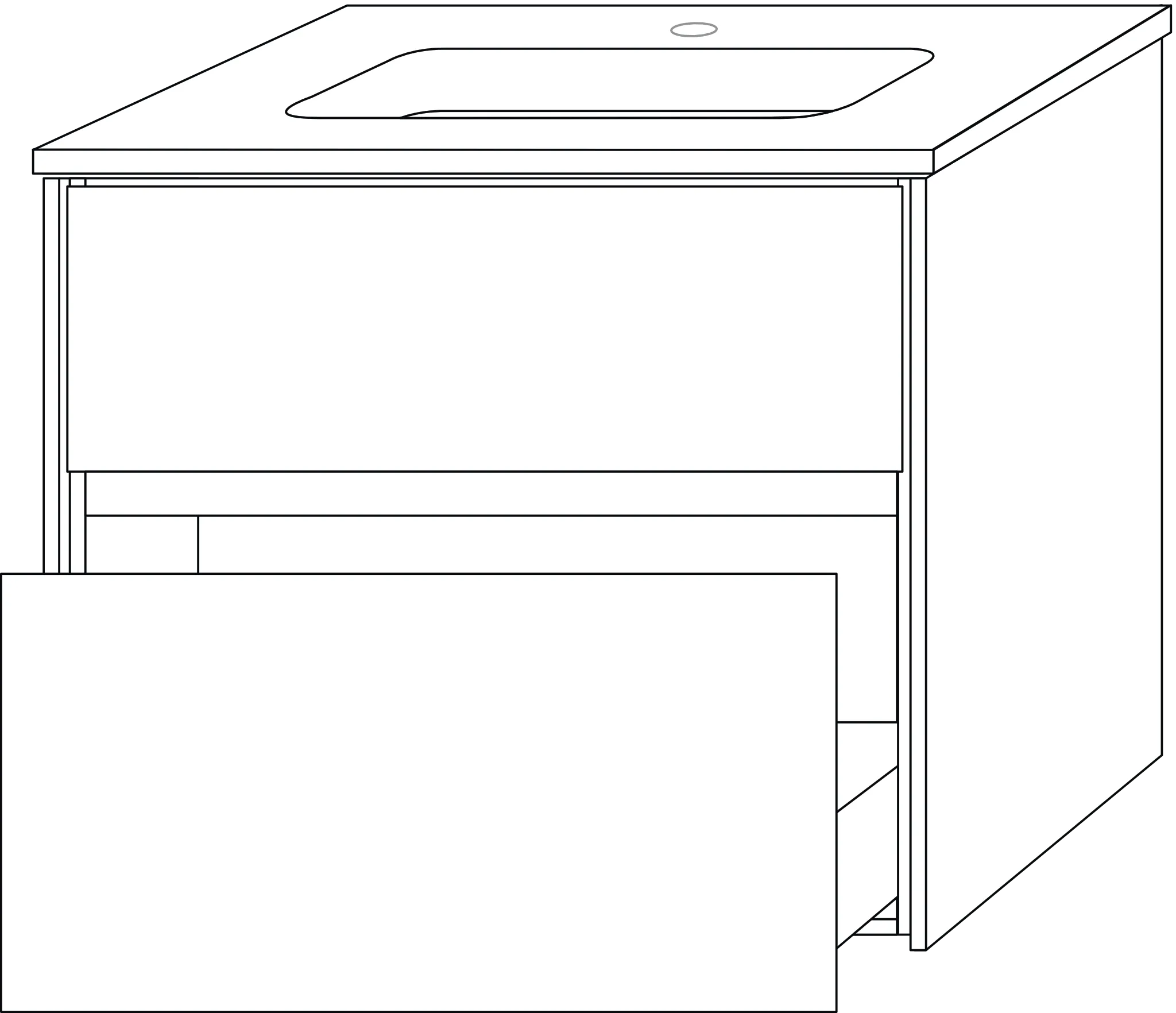 WTU mit Auszügen Twiga (SL244) 610x590x460 Schwarz-Matt