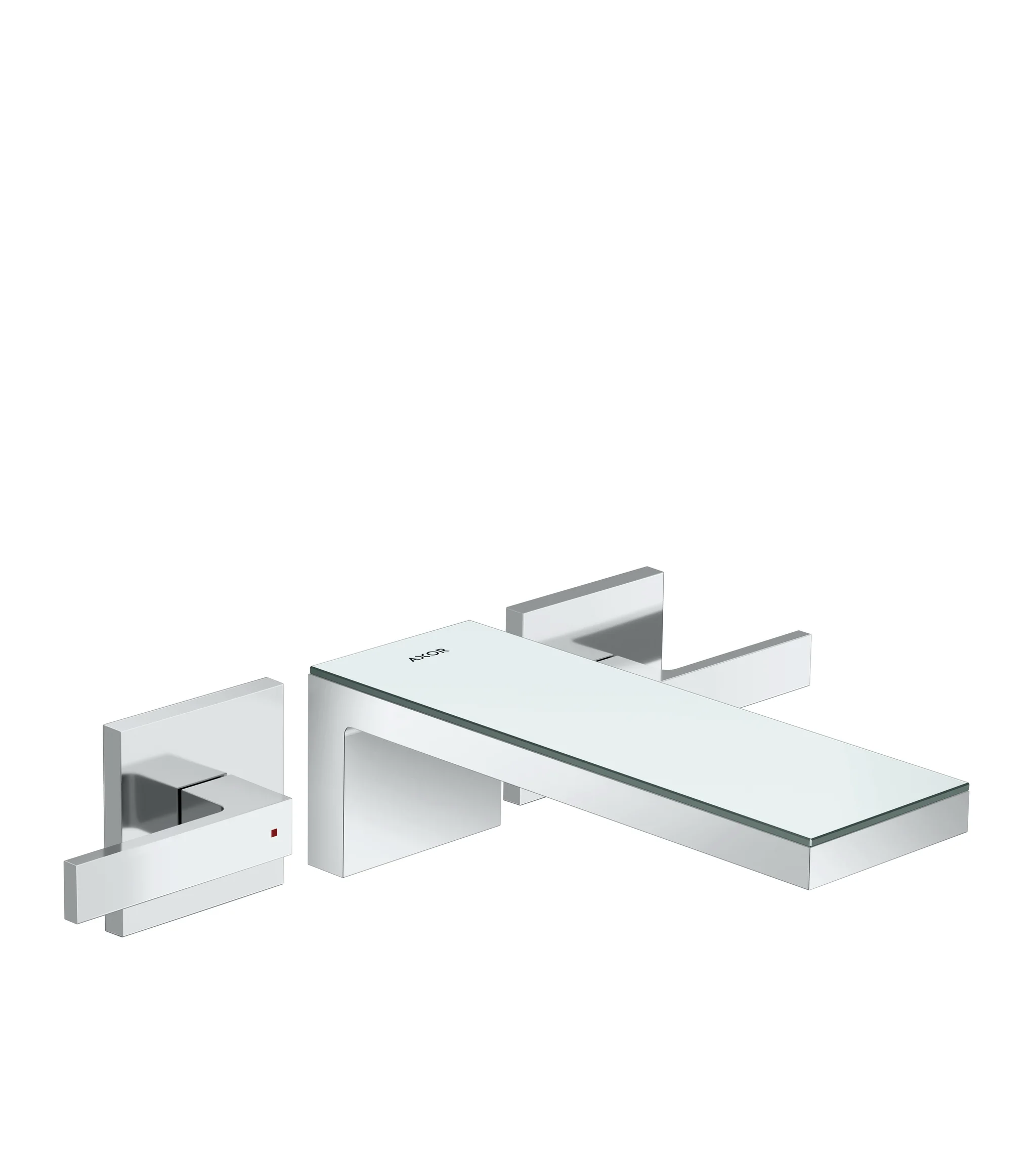Hansgrohe AXOR MyEdition 3-Loch Waschtischarmatur Unterputz Wandmontage Chrom/Spiegelglas, Ausladung 221 mm, Hebelgriff, PowderRain Strahlart, max. Durchfluss 5 l/min Hansgrohe AXOR MyEdition 3-Loch Waschtischarmatur Unterputz Wandmontage Chrom/Spiegelglas, Ausladung 221 mm, Hebelgriff, PowderRain Strahlart, max. Durchfluss 5 l/min
