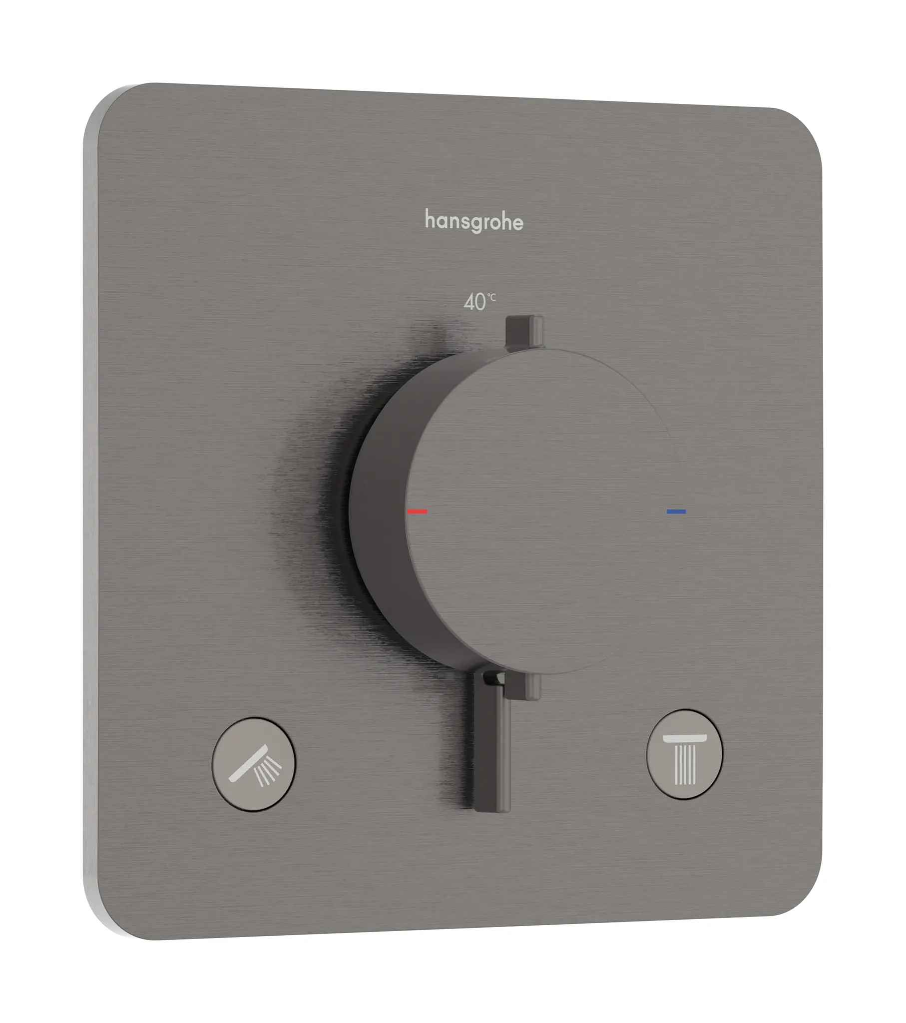 Hansgrohe Unterputz-Armatur „Ecostat Comfort Q“ Ausladung 0 mm in Brushed Black Chrome