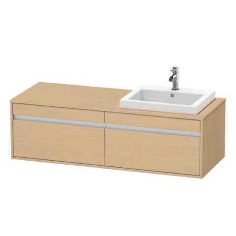 Duravit Waschtischunterschrank wandhängend „Ketho“ 140 × 42,6 × 55 cm Eiche Natur Duravit Waschtischunterschrank wandhängend „Ketho“ 140 × 42,6 × 55 cm Eiche Natur