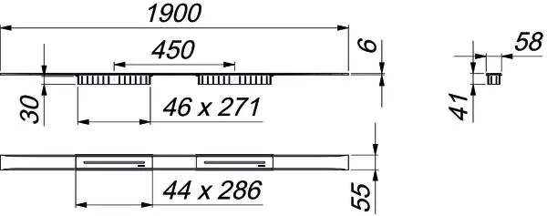 Duschrinne CeraFloor Select Duo Edelstahl matt, 1900 mm Duschrinne CeraFloor Select Duo Edelstahl matt, 1900 mm