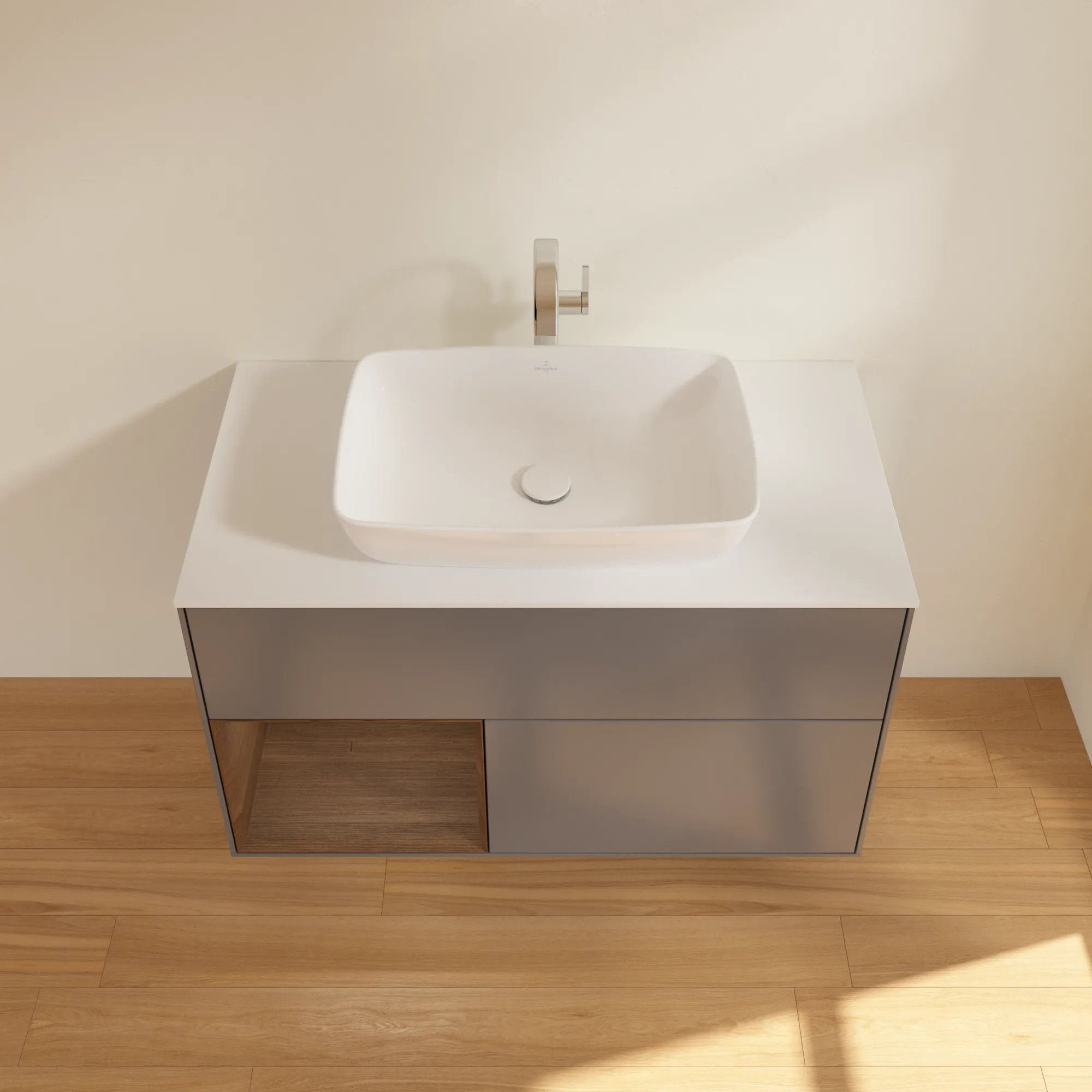 Villeroy & Boch Waschtischunterschrank „Finion“ für Schrankwaschtisch 1000 × 603 × 501 mm Anthracite Matt Lacquer, für Becken mittig, mit Hahnlochbohrung Villeroy & Boch Waschtischunterschrank „Finion“ für Schrankwaschtisch 1000 × 603 × 501 mm Anthracite Matt Lacquer, für Becken mittig, mit Hahnlochbohrung