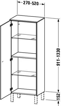 Duravit Halbhochschrank „Brioso“ 27 × 91,1 × 19,6 cm in Betongrau Matt