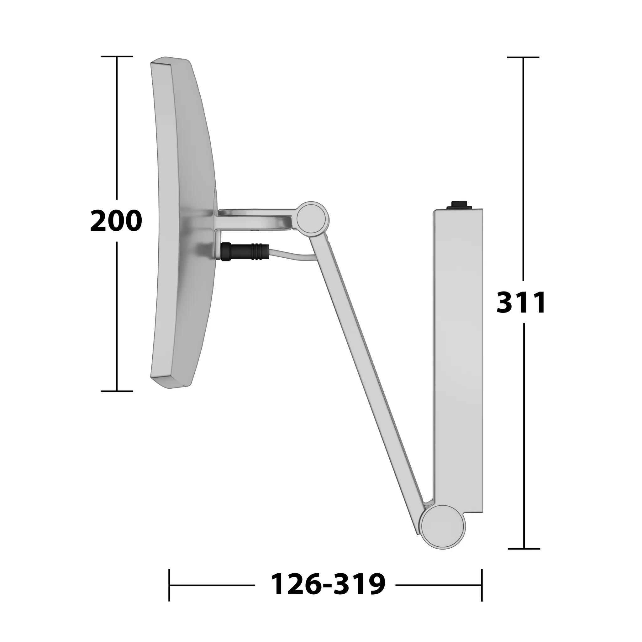 KEUCO Kosmetikspiegel iLook_move beleuchtet mit Wippschalter, eckig/beleuchtet mit Wippschalter Aluminium-finish