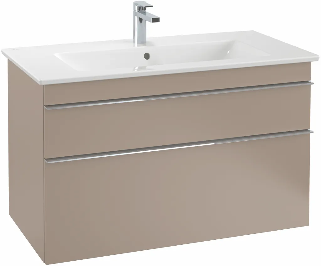 Villeroy & Boch Waschtischunterschrank „Venticello“ für Schrankwaschtisch 95,3 × 59 × 50,2 × 50,2 cm Volcano Black, mittig